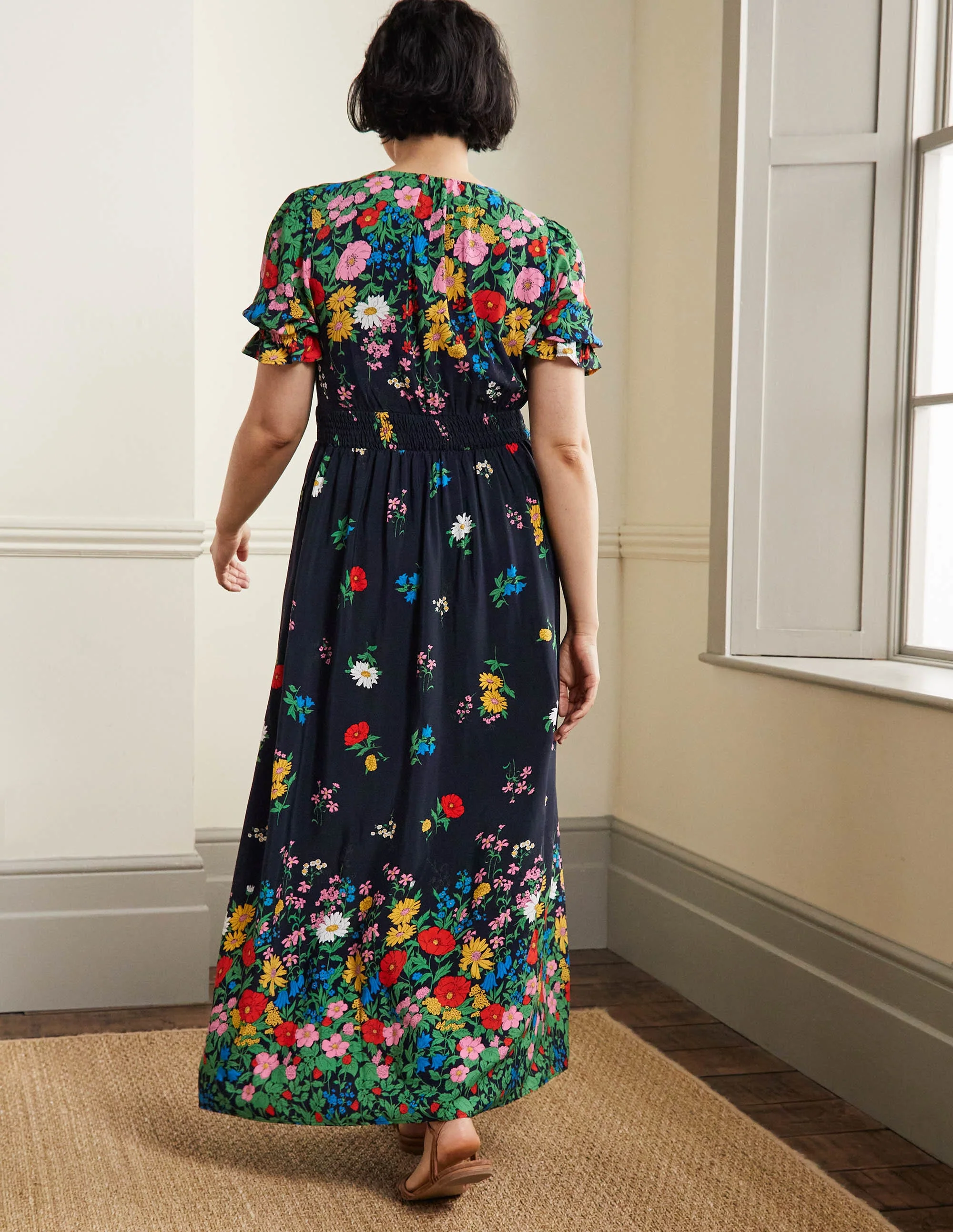 Tessa Maxikleid-Französisches Navy, Gartenblumen - Image 7