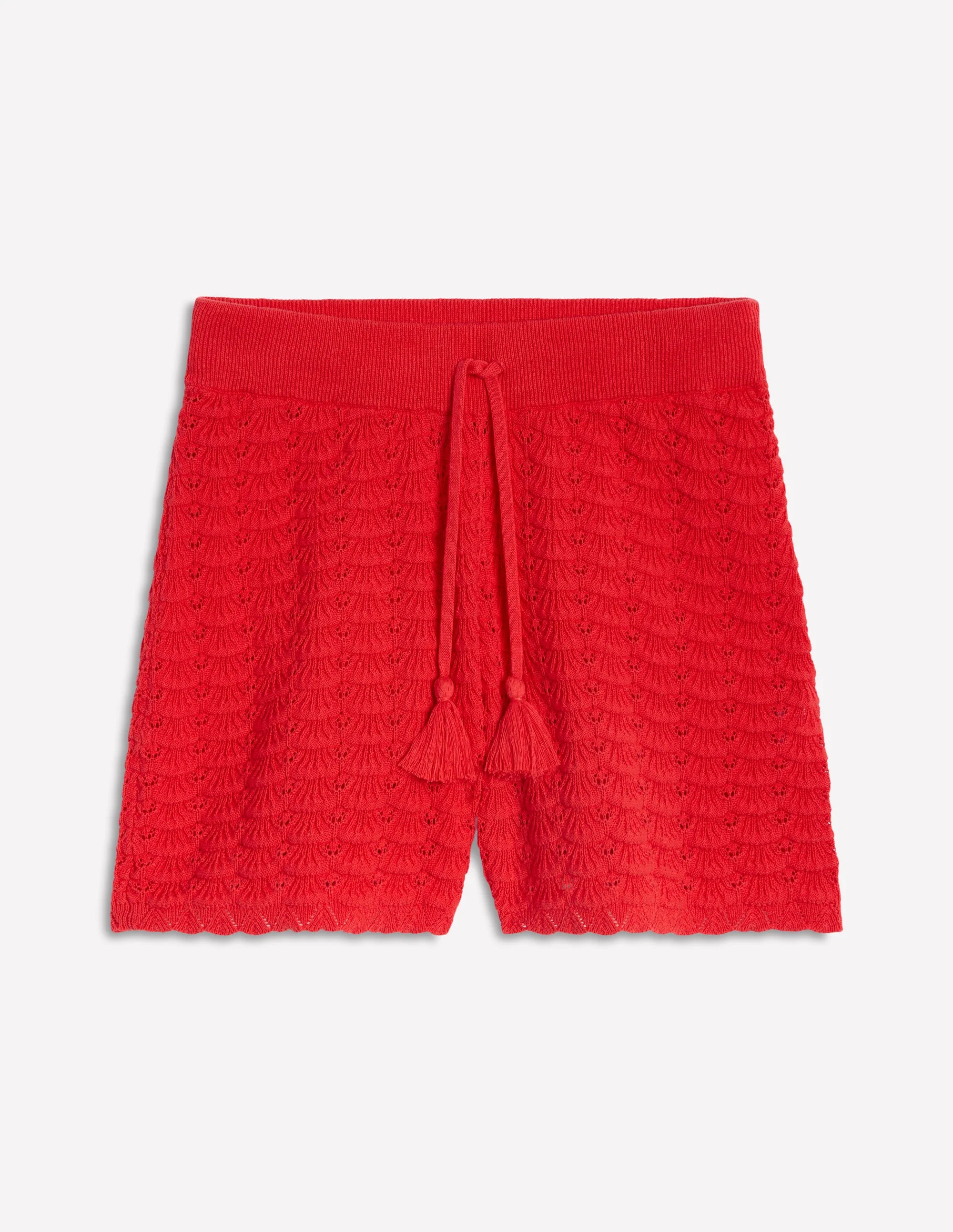 Texturierte Strick-Shorts-Erbeerkuchenrot - Image 6