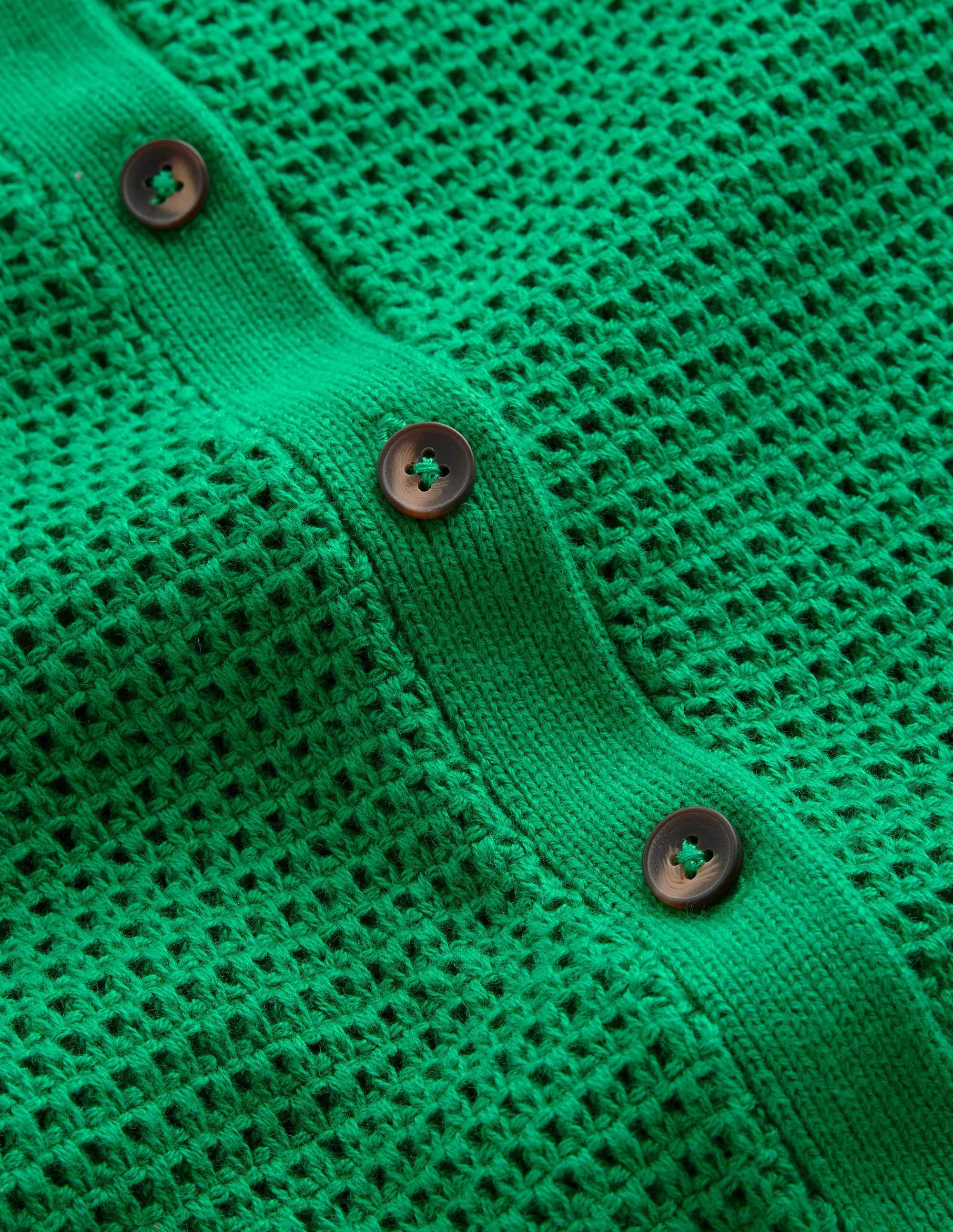 Texturierte Strickjacke mit Muschelsaum-Grünes Tamburin - Image 6