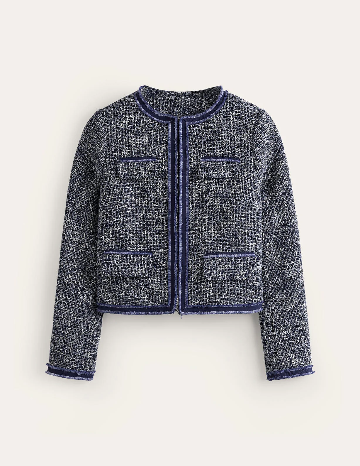 Texturierte, verkürzte Interest-Jacke-Marineblau - Image 5