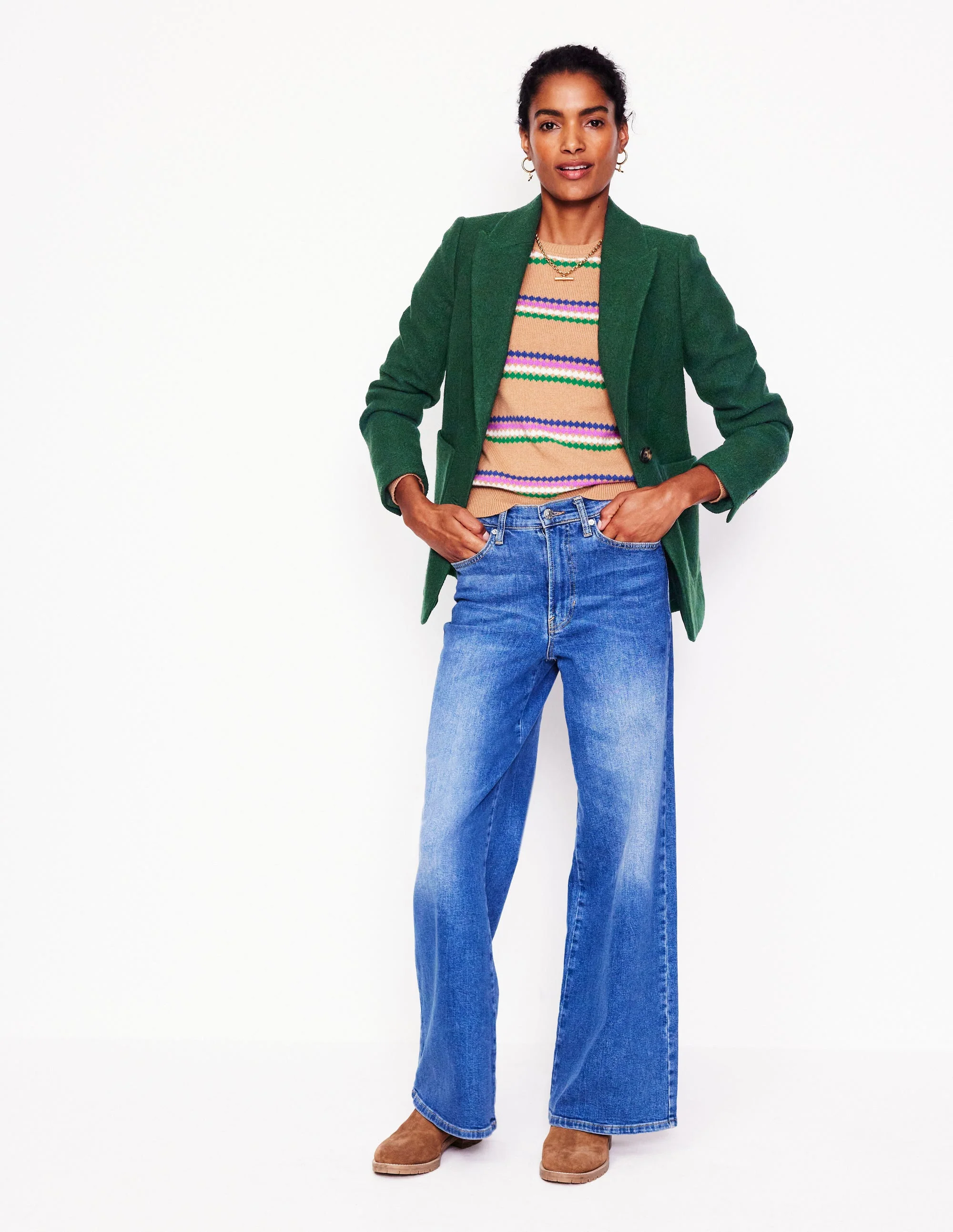 Texturierter Marylebone Blazer-Dunkelgrün - Image 5