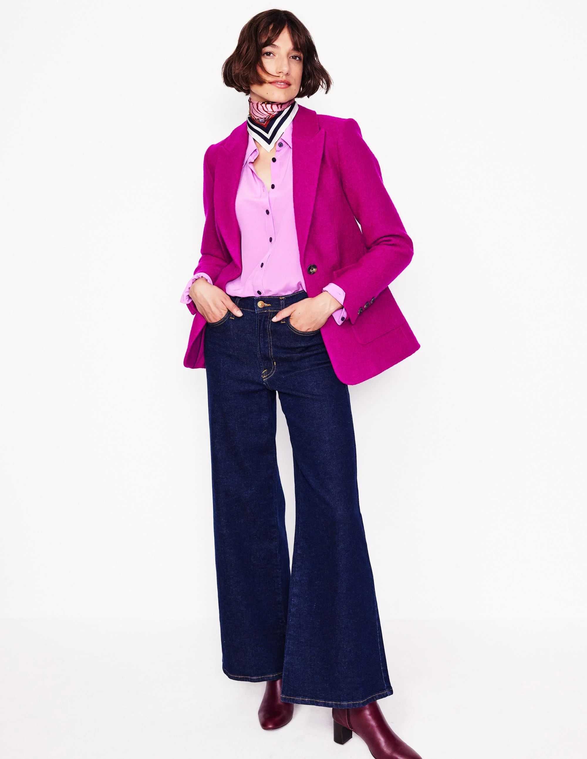 Texturierter Marylebone Blazer-Magenta - Image 4