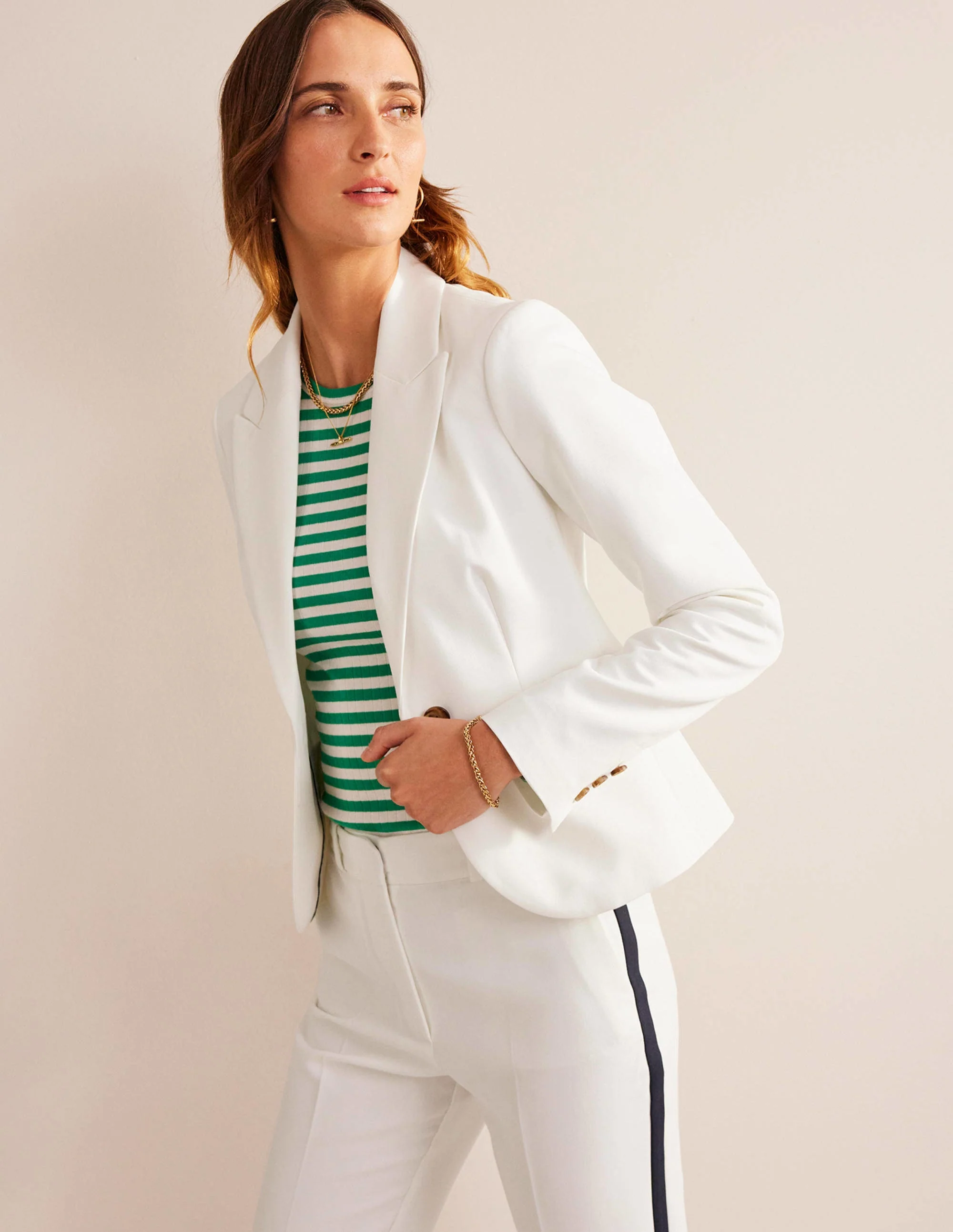 The Canonbury Blazer mit klassischem Schnitt-Naturweiß - Image 4
