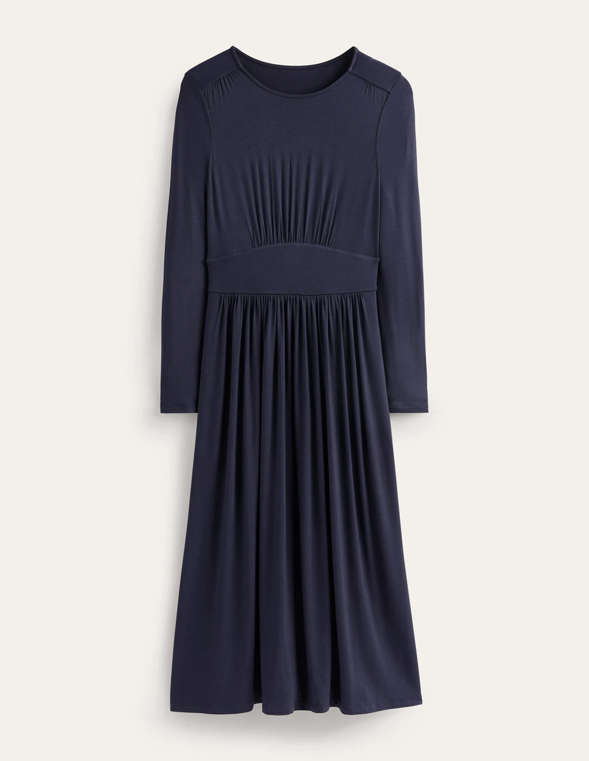 Thea Jersey-Midikleid mit langen Ärmeln-Marineblau - Image 5