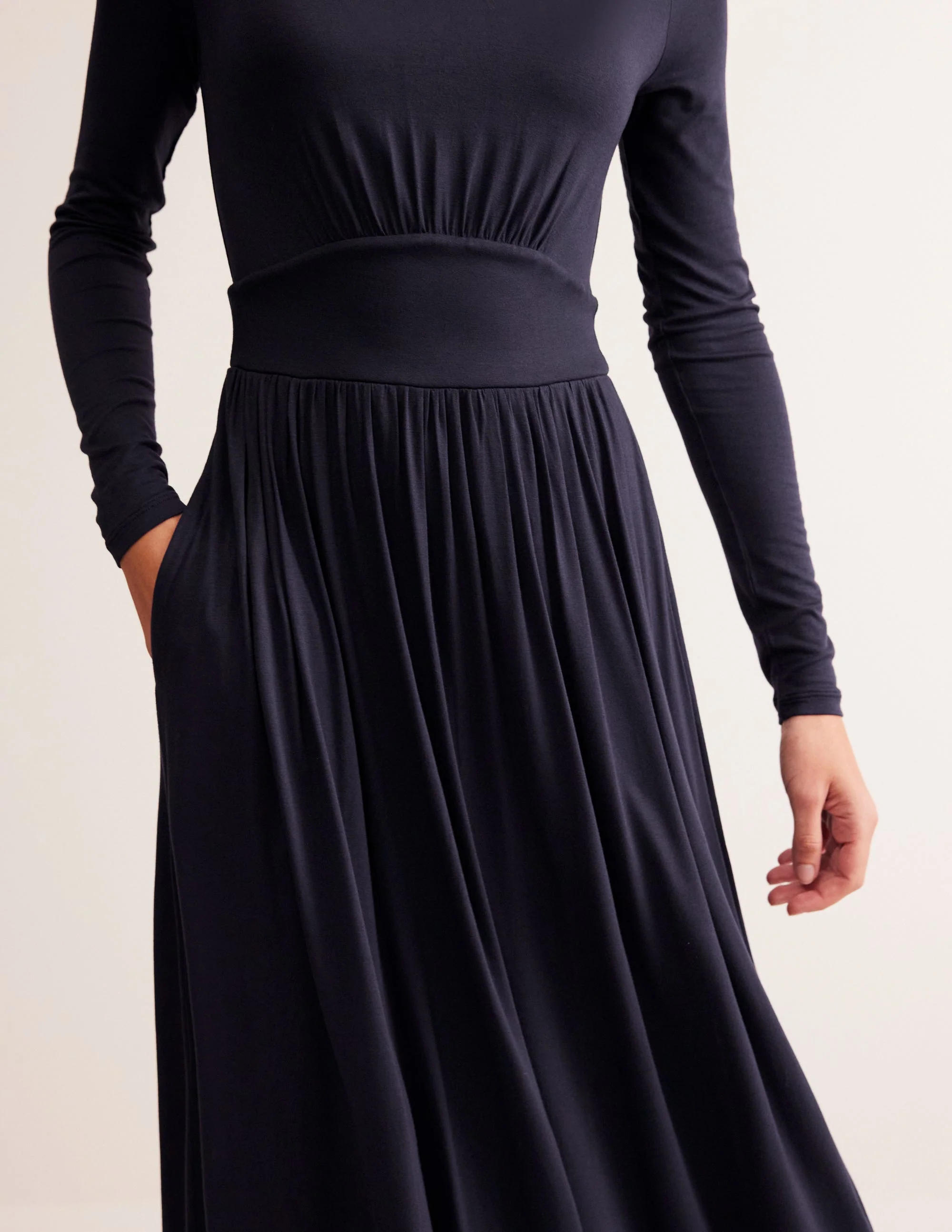 Thea Jerseykleid mit langen Ärmeln-Aqua Marine Marl - Image 2