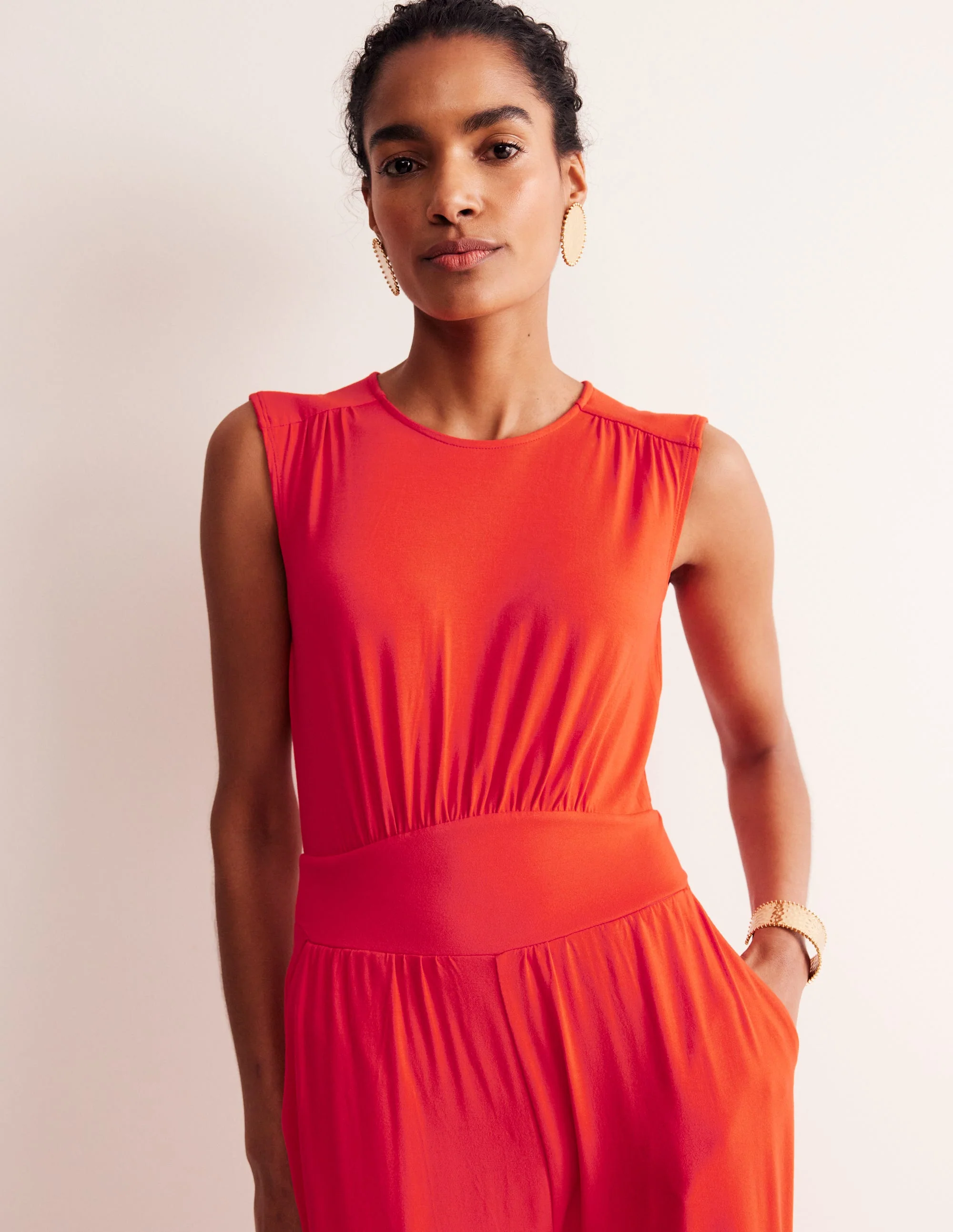 Thea Jumpsuit aus Jersey-Flammenrot - Image 2