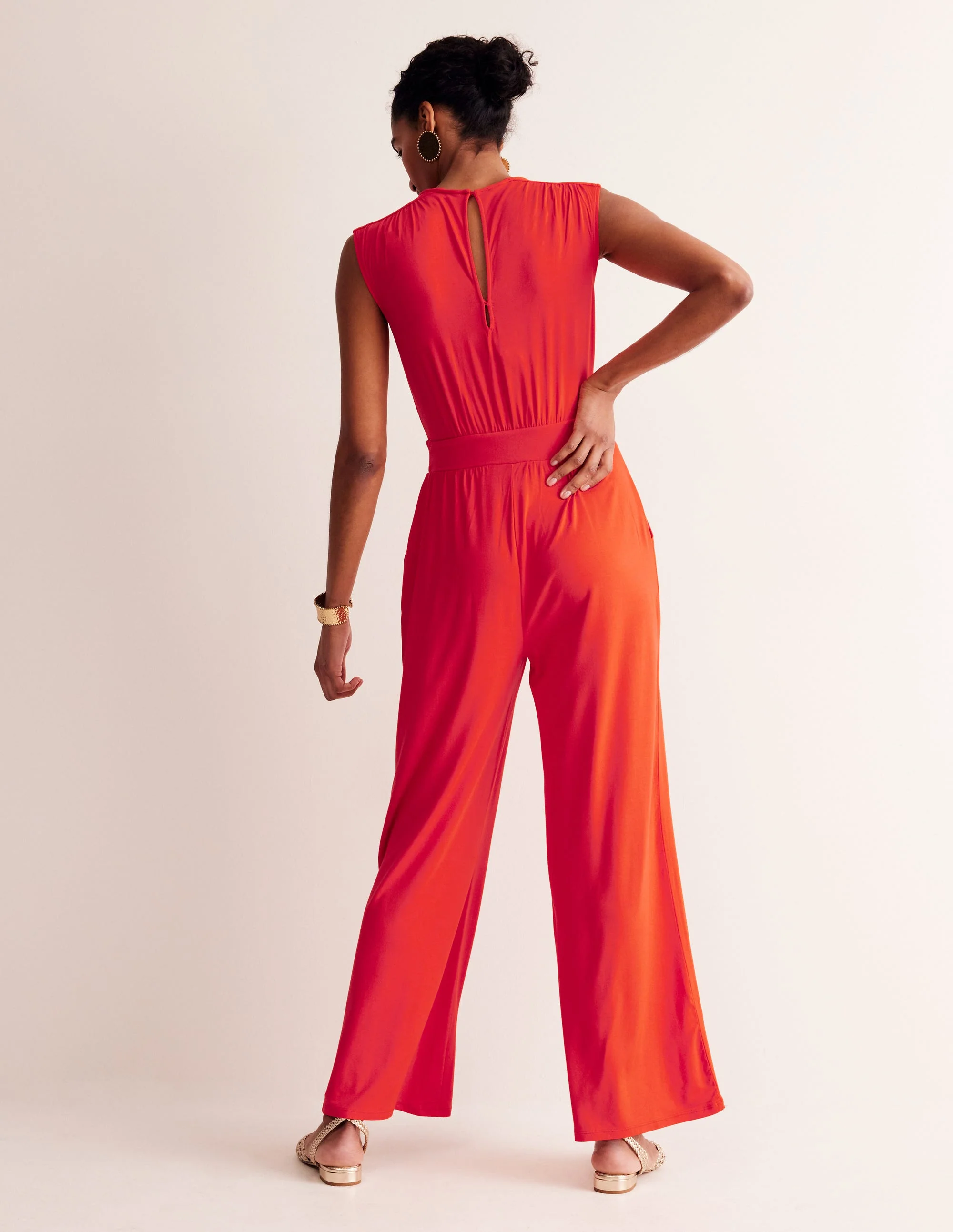Thea Jumpsuit aus Jersey-Flammenrot - Image 3