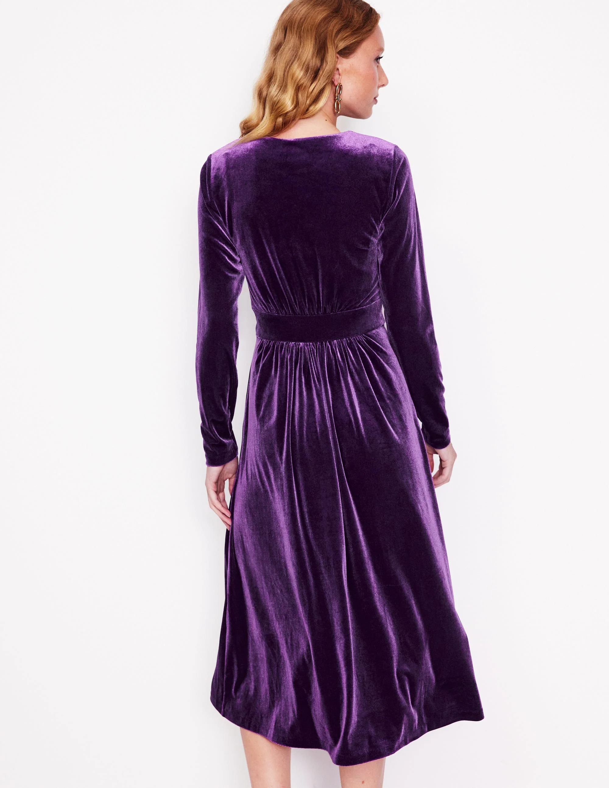 Thea Midikleid aus Samt-Violett - Image 3