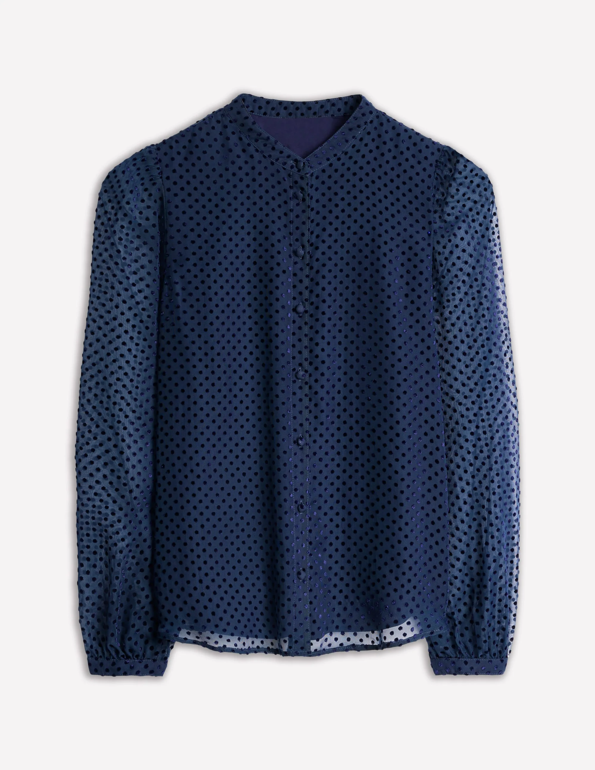 Theodora Bluse aus Dévoré-Navy Tupfen auf Tupfen - Image 5