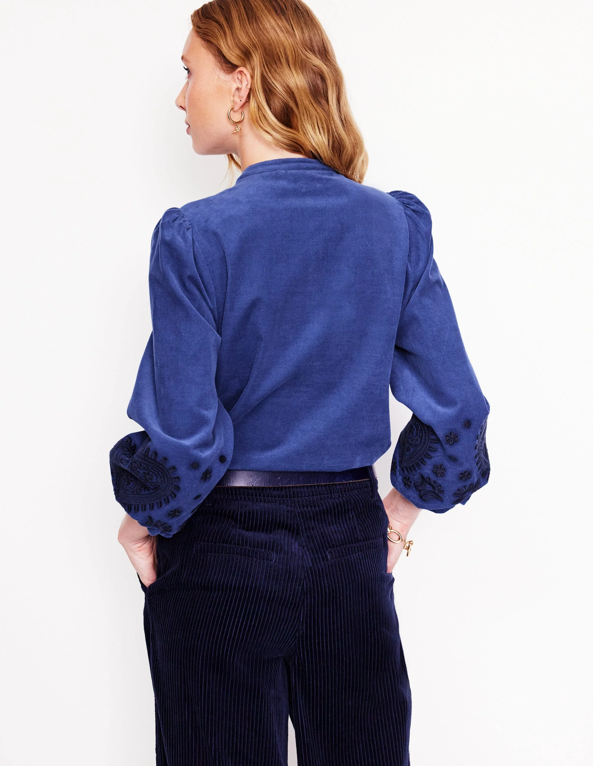 Theodora Cordbluse-Denim-Blau - Image 3
