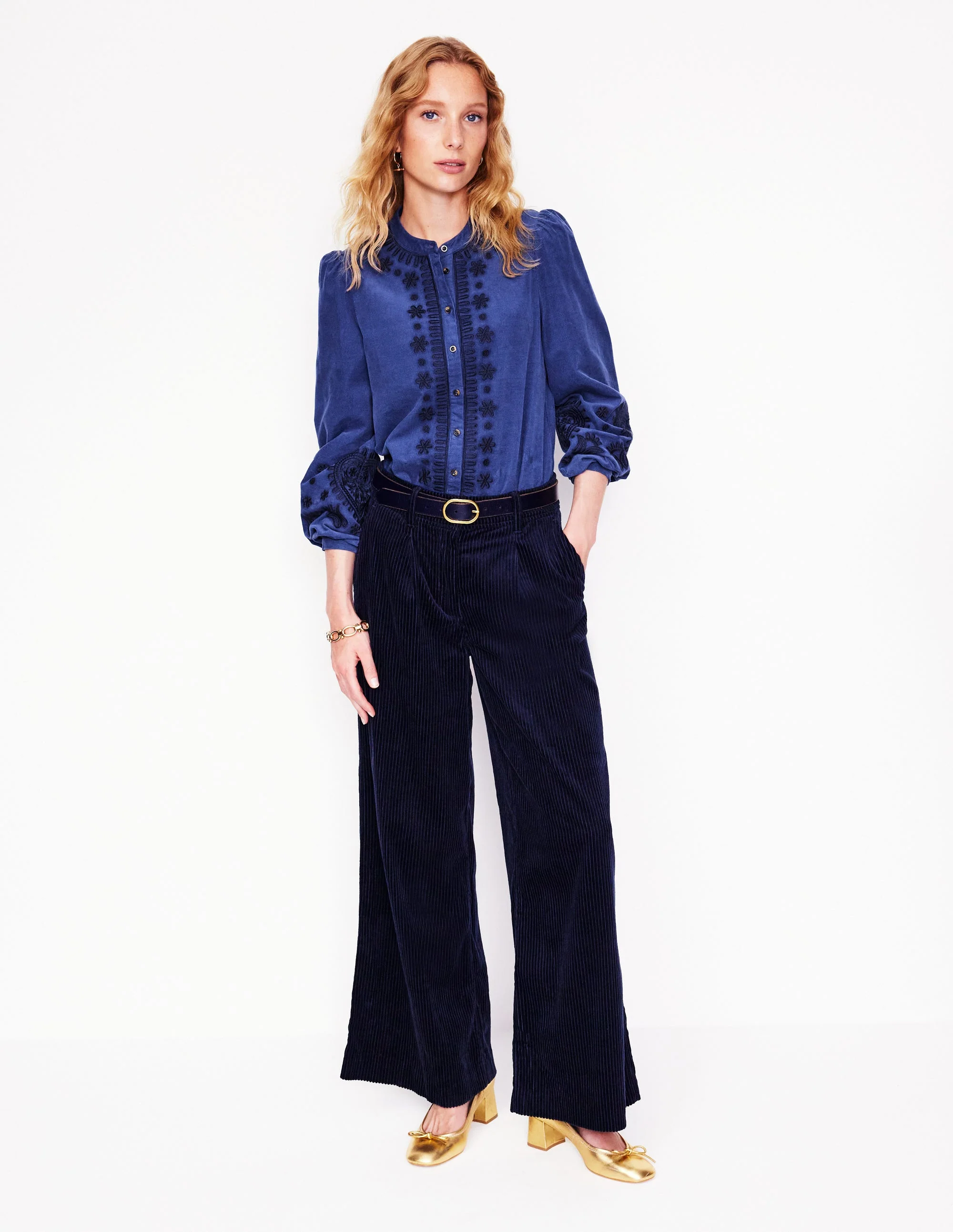 Theodora Cordbluse-Denim-Blau - Image 4