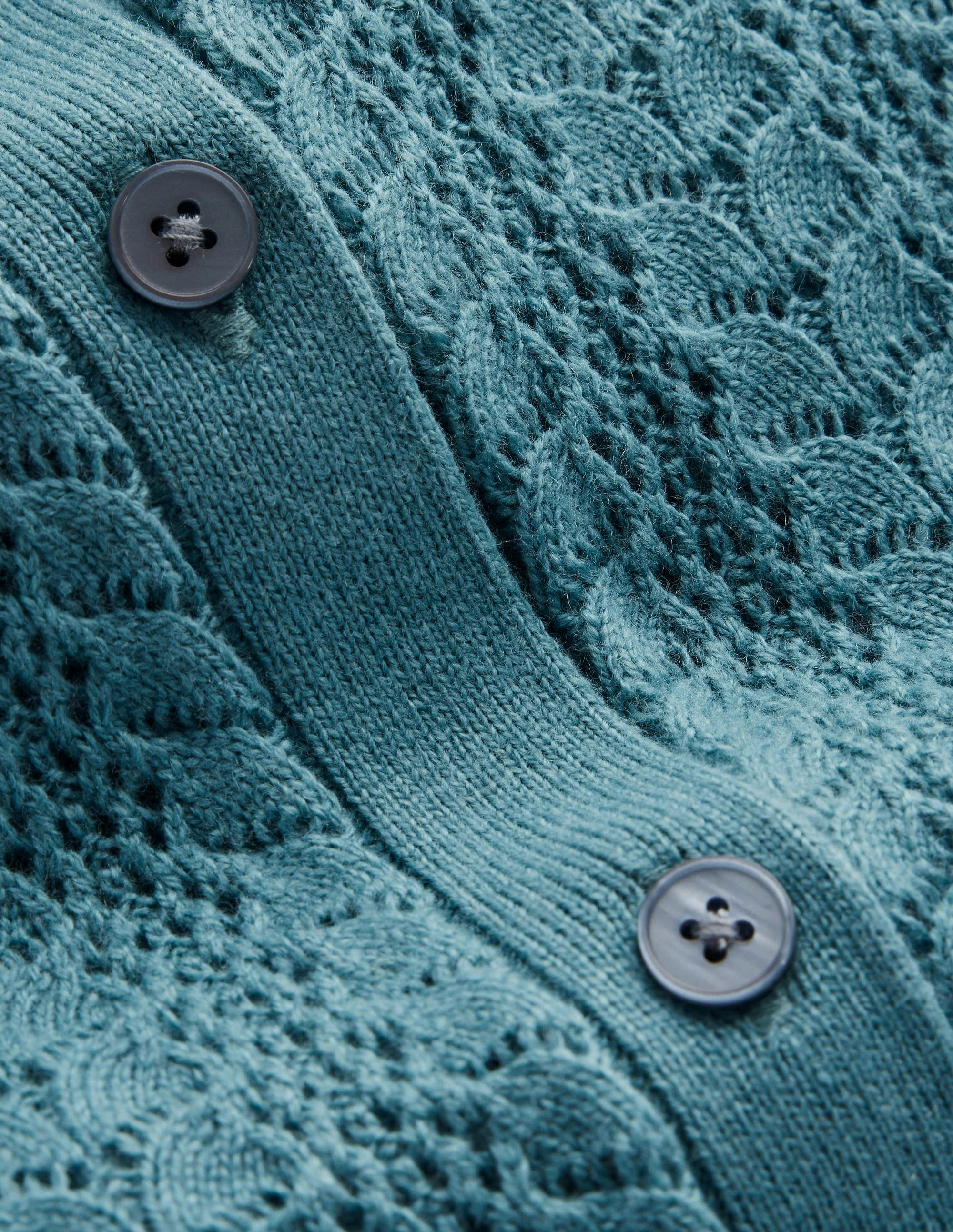 Tia Pointelle-Cardigan mit Rüschen-Blau Gras - Image 6