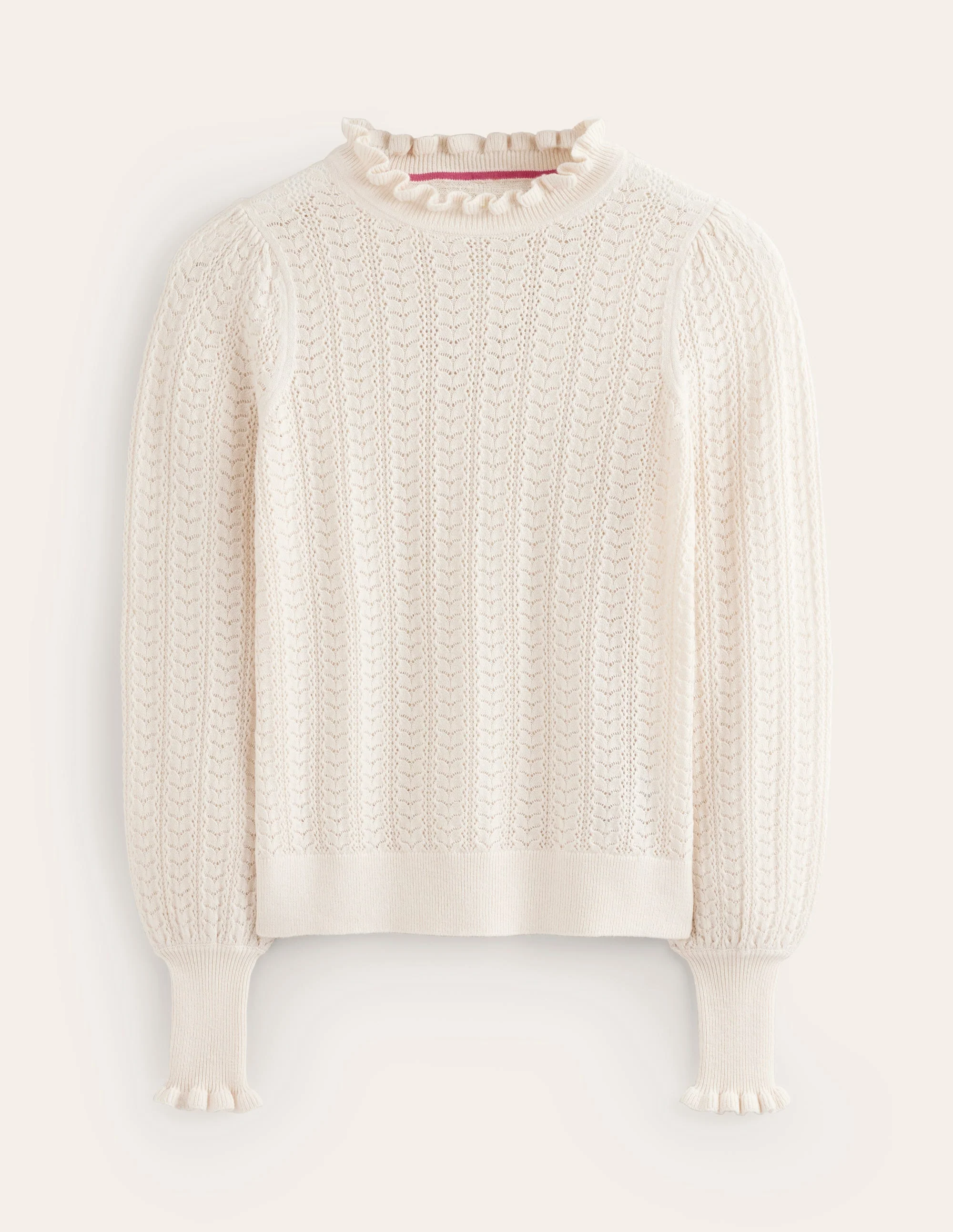 Tia Pullover mit Pointelle-Design und Rüschen-Black - Image 5