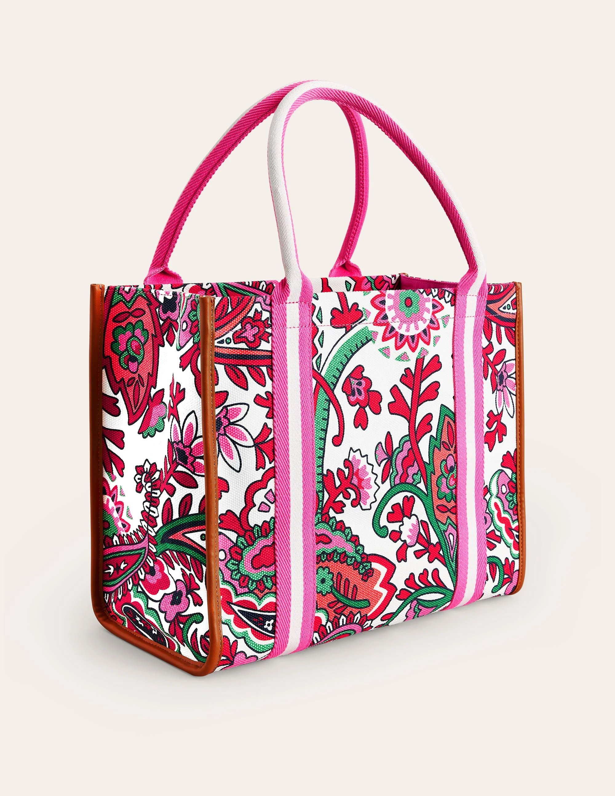 Tilda Canvas-Tragetasche-Naturweiß, Phantasievolles Paisley - Image 3