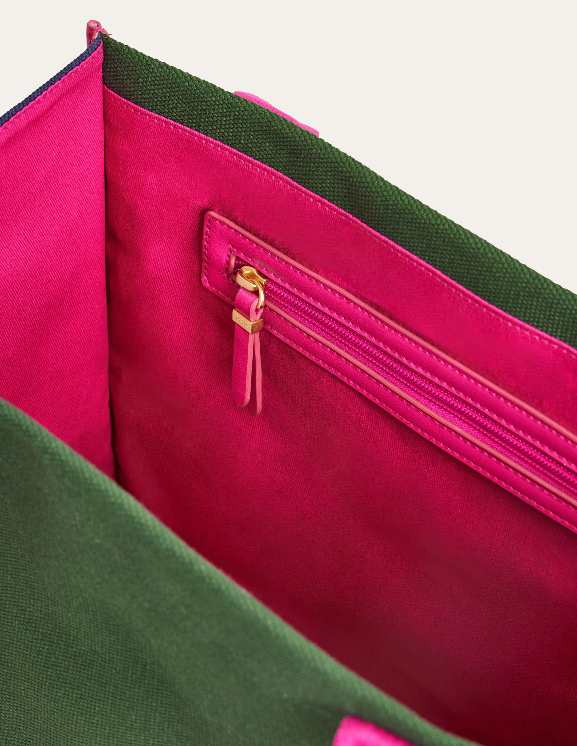 Tilda Canvas-Tragetasche-Pink, Marineblau, Grün Blockfarben - Image 4