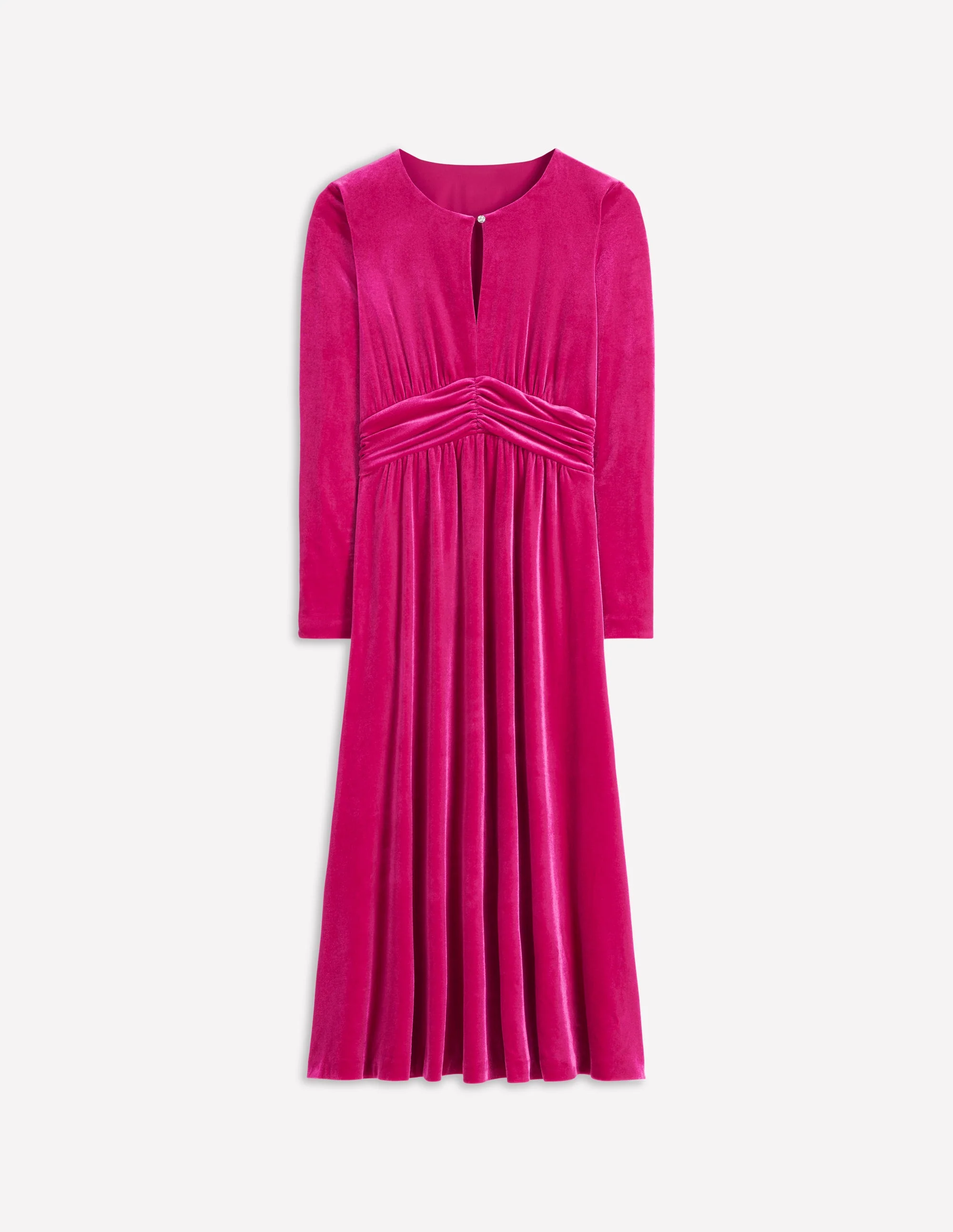 Tilda Midikleid aus Samt-Kräftiges Rosa - Image 7