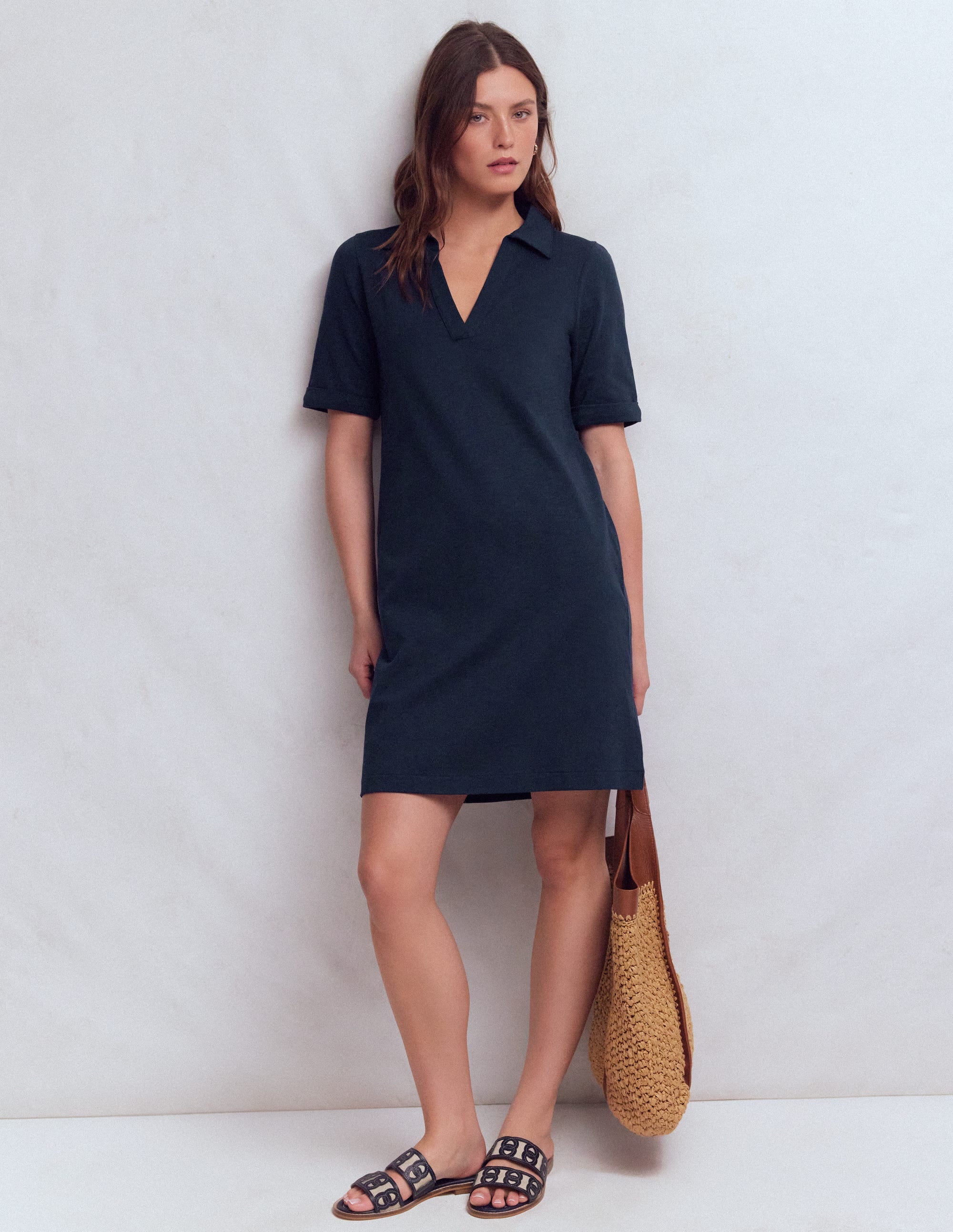 Tilda T-Shirt-Kleid aus Jersey-Marineblau