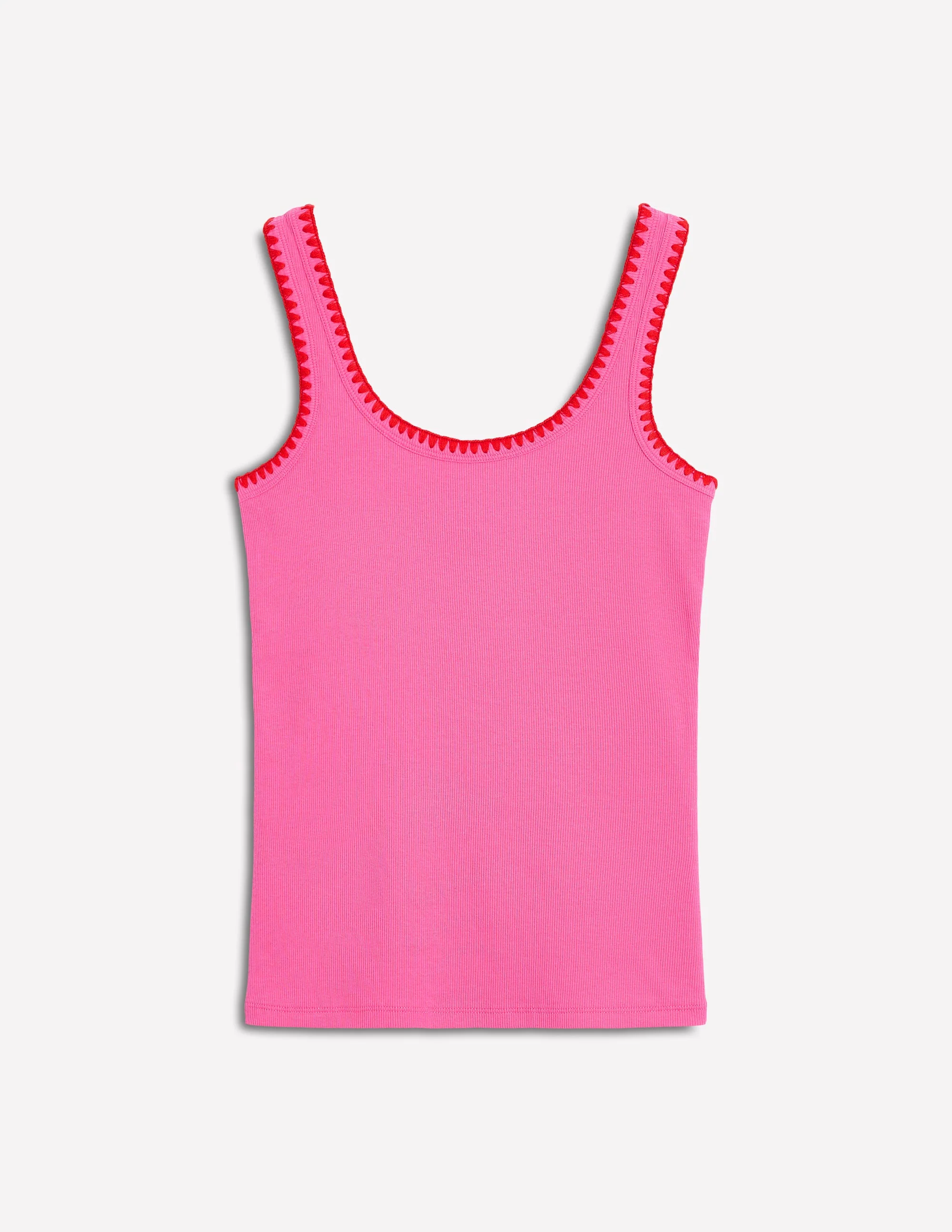 Top mit Häkelbesatz und tiefem Rundhalsausschnitt-Blasspink - Image 5