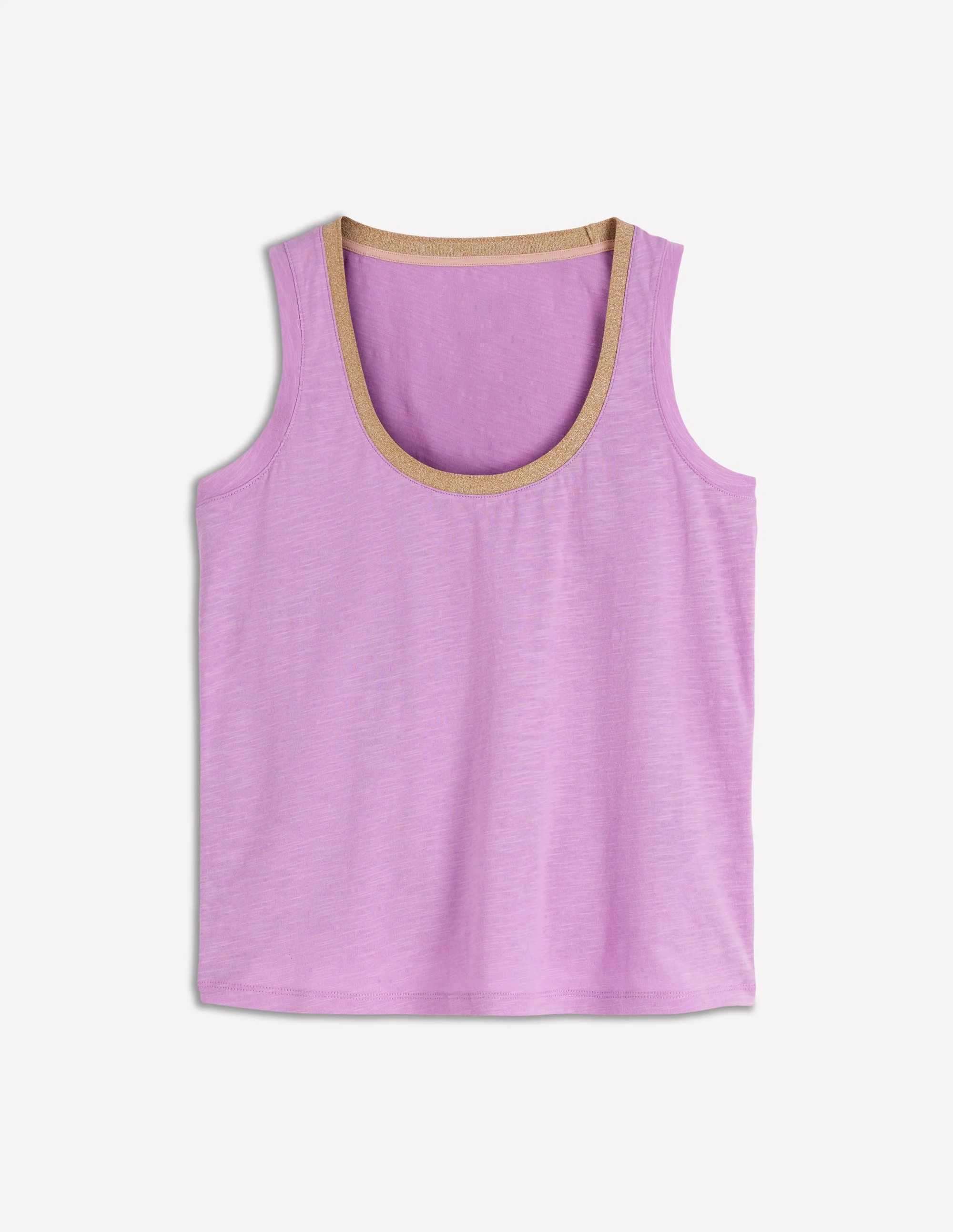 Top mit Metallic-Besatz und tiefem Rundhalsausschnitt-Heide Flieder - Image 4