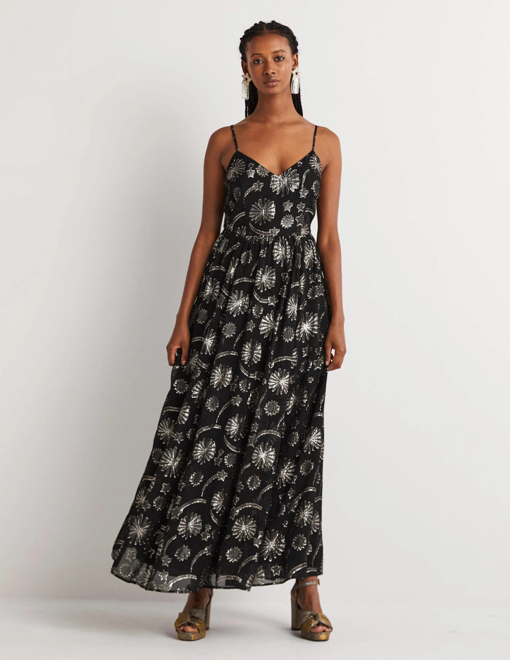 Träger-Partykleid-Feuerwerksrot, Jacquard
