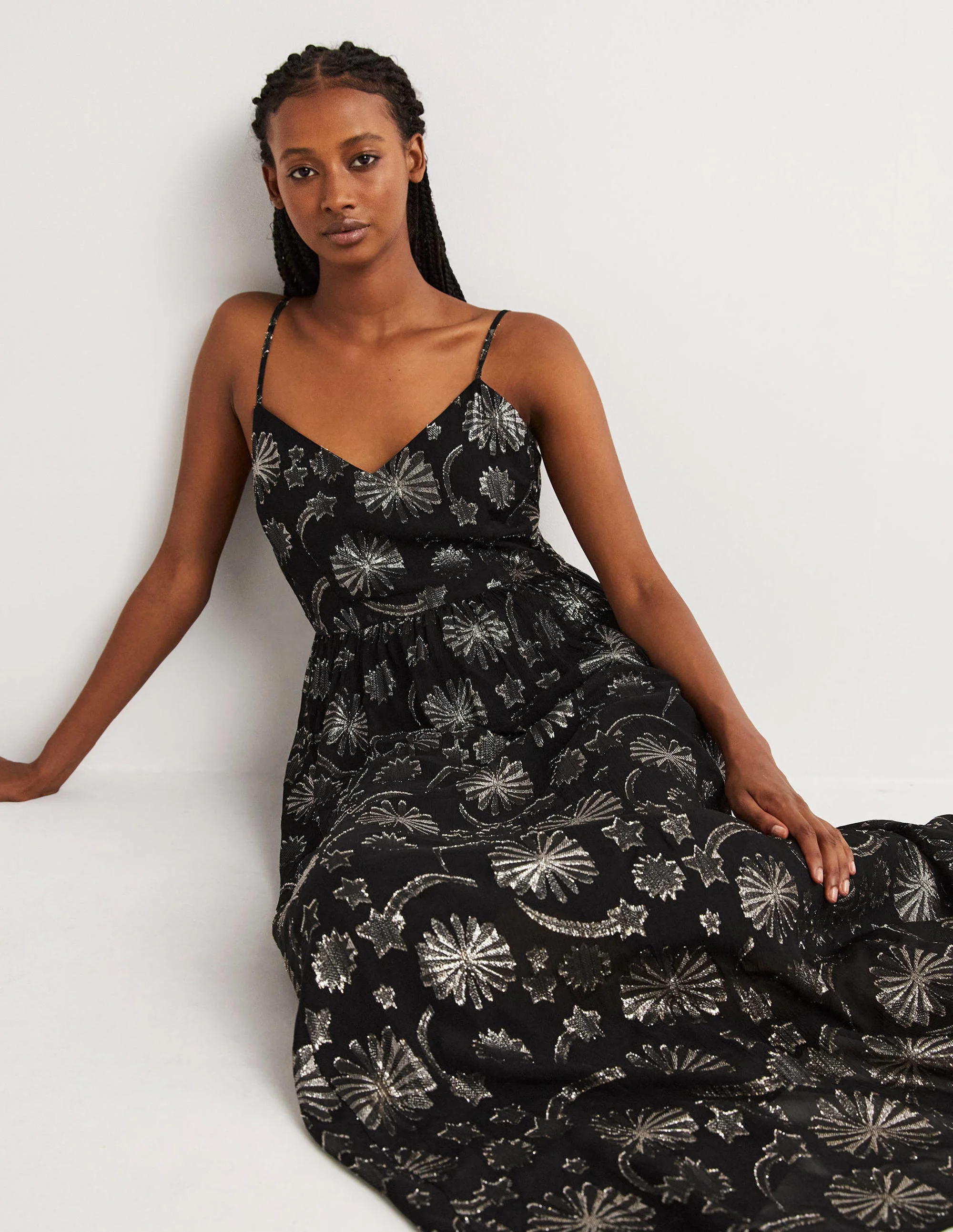 Träger-Partykleid-Feuerwerksrot, Jacquard - Image 2
