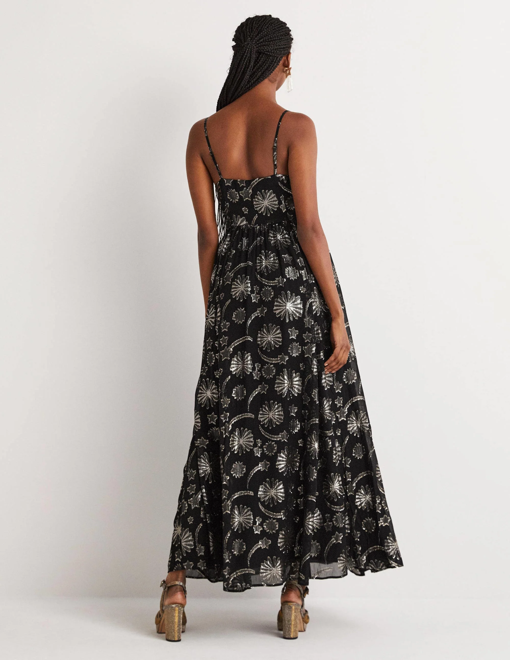 Träger-Partykleid-Feuerwerksrot, Jacquard - Image 4