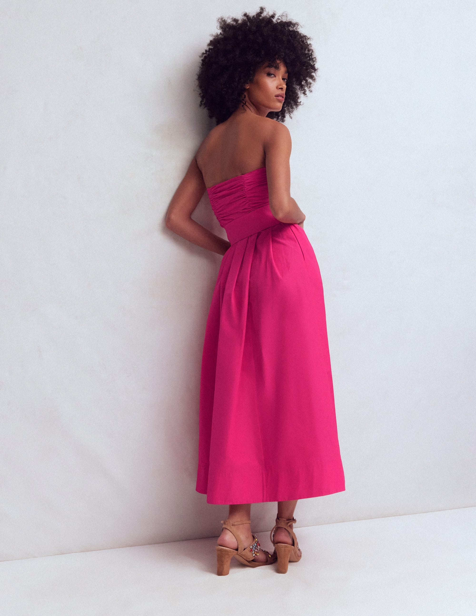 Trägerloses Taftkleid-Hellrosa - Image 4