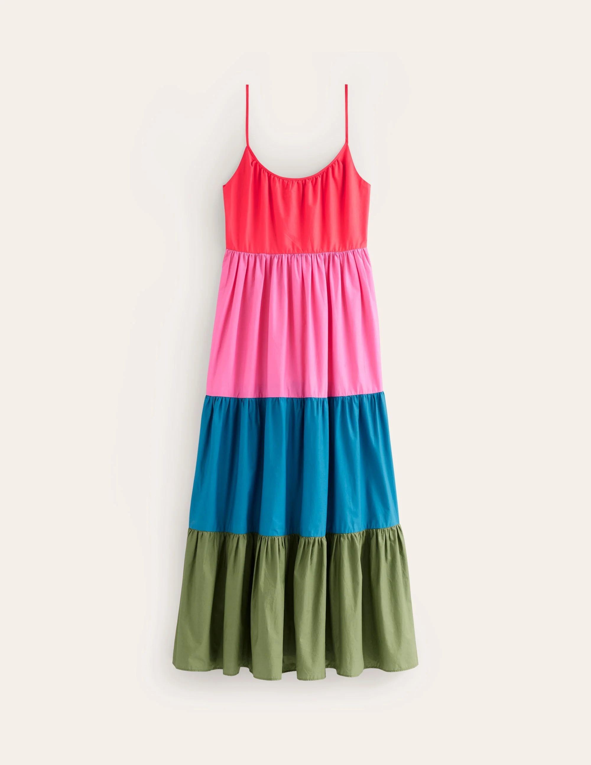 Trapez-Maxikleid aus Baumwolle-Blockfarben - Image 6