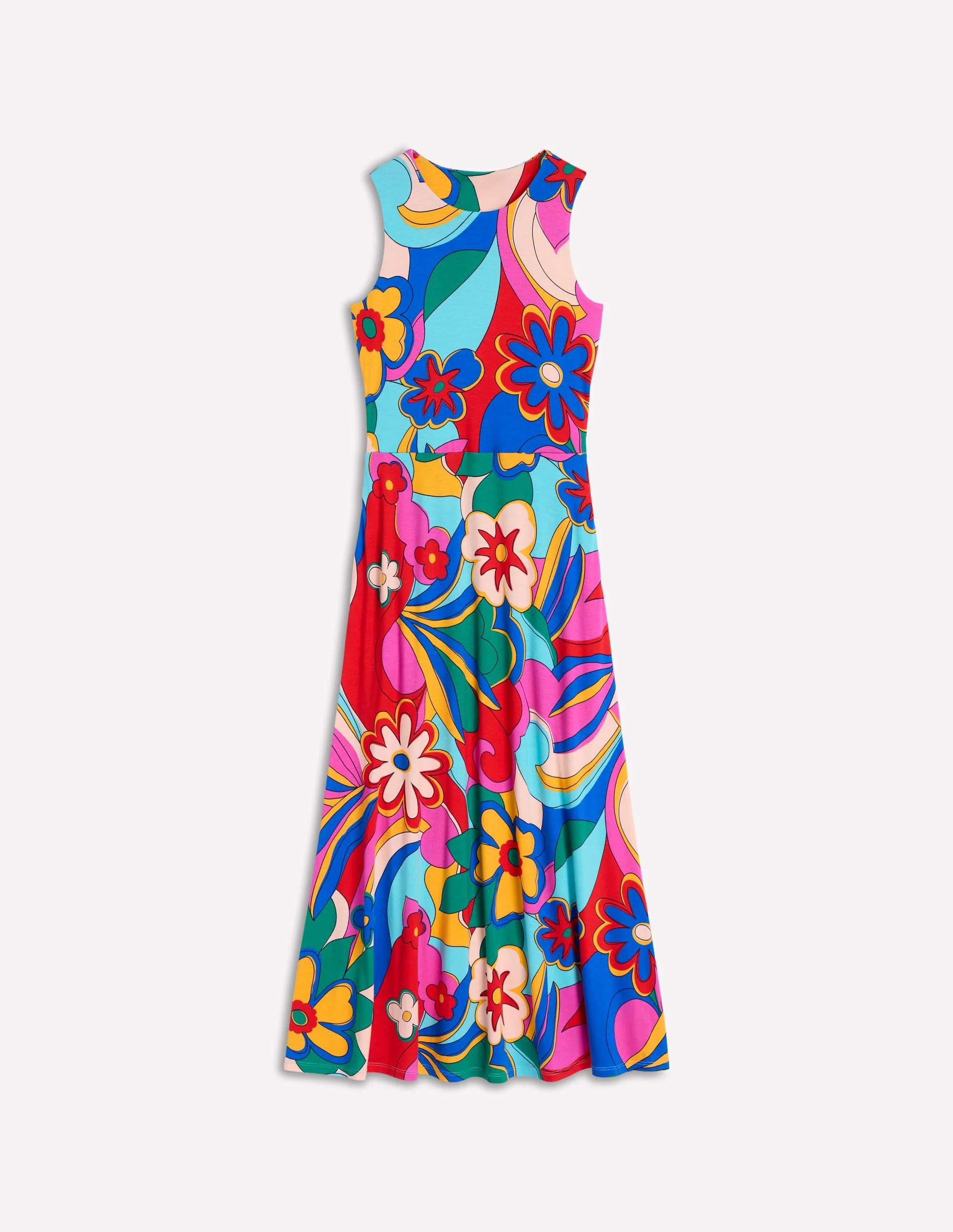 Trapezkleid mit befestigtem Bindegürtel-Bunt, Blühender Pepp - Image 6