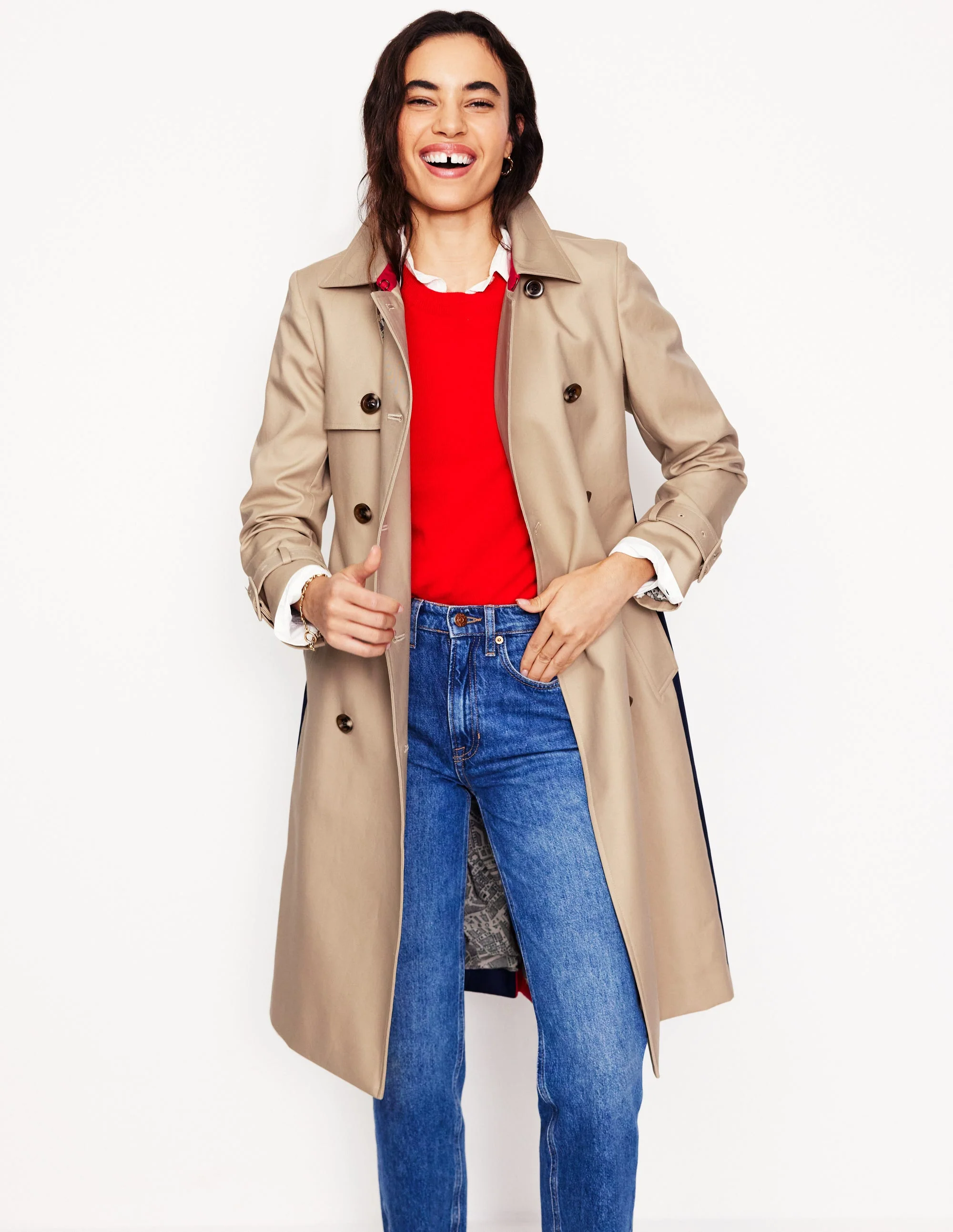 Trenchcoat in Blockfarben-Beige - Image 4