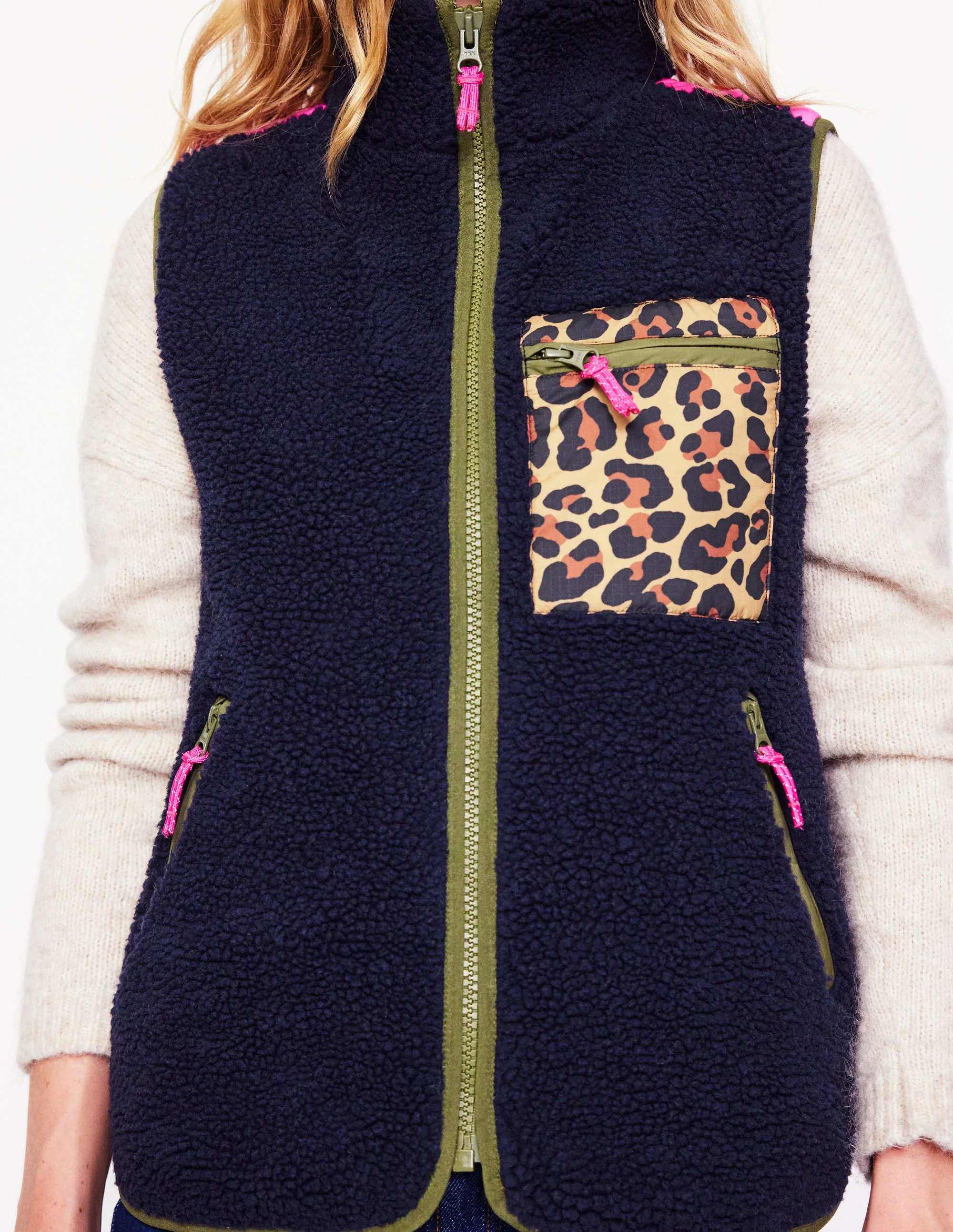 Truro Teddyfell-Weste-Aqua Marine Marl - Image 2