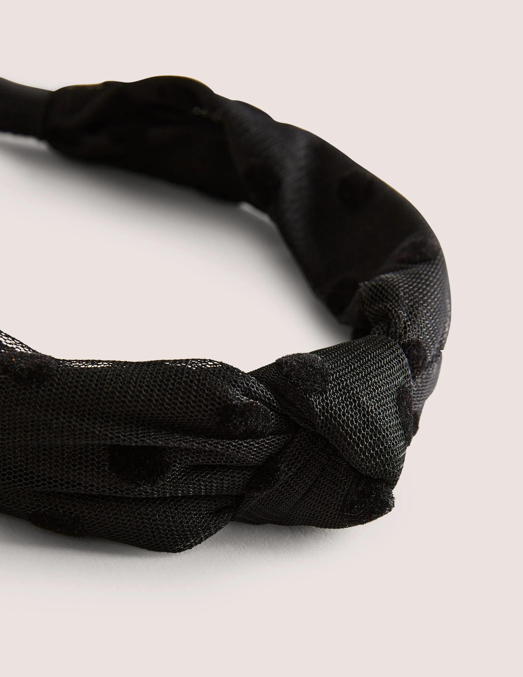 Tüll-Haarreif mit Knoten-Schwarz, Tüll/Getupft - Image 2