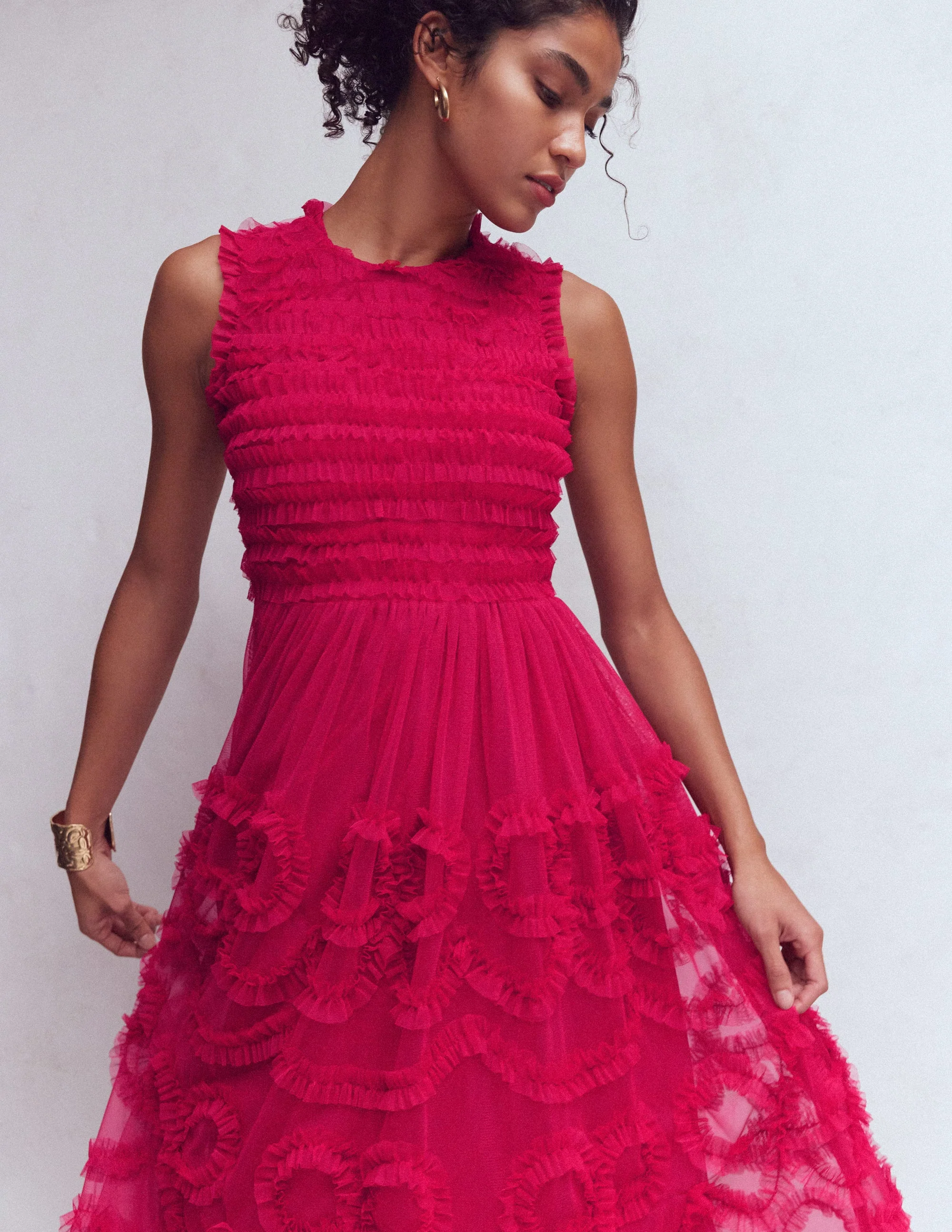 Tüll-Partykleid mit Schleifenmotiv-Kräftiges Rosa - Image 2