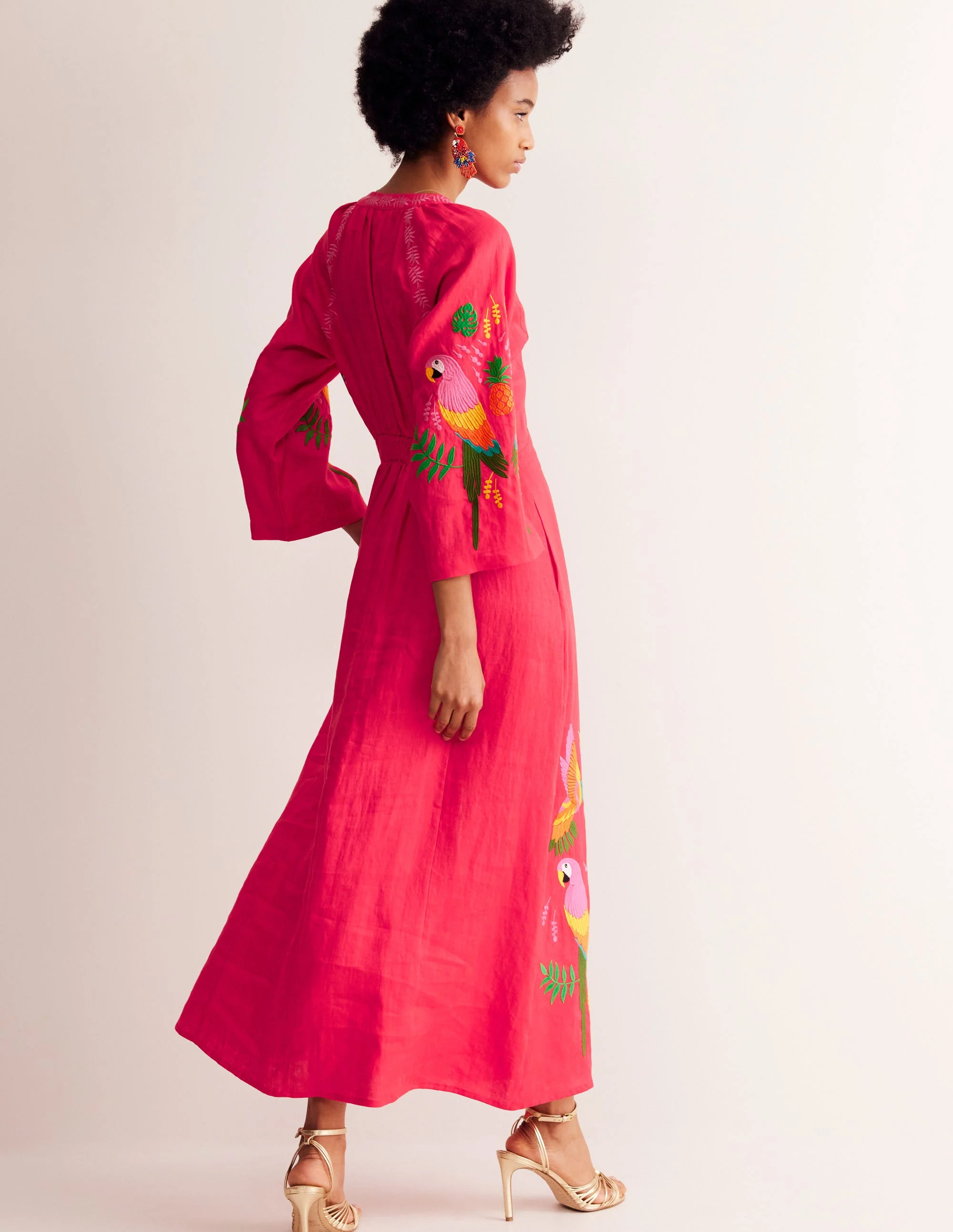 Una Leinenkleid mit Stickerei-Hibiskus - Image 3