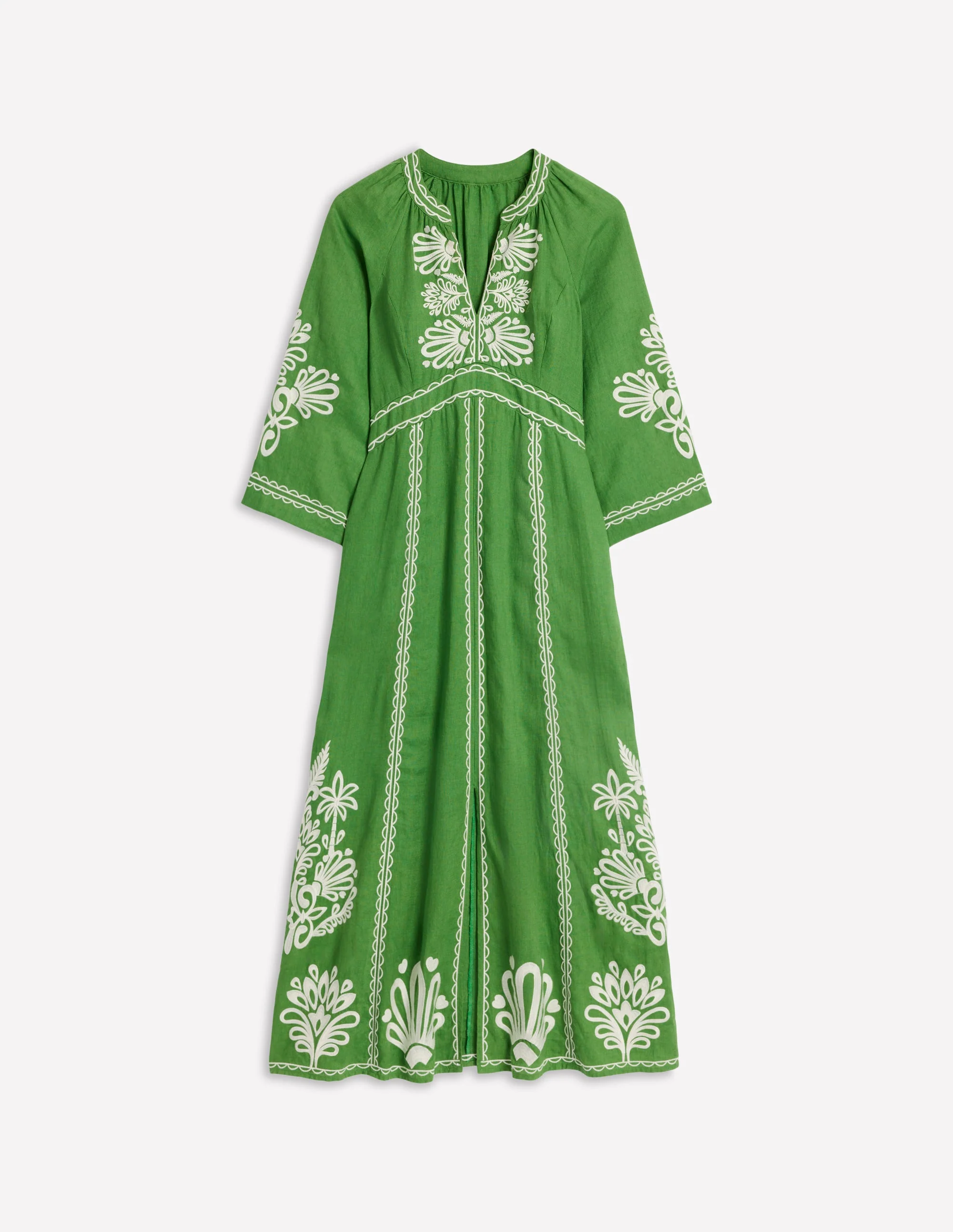 Una Leinenkleid mit Stickerei-Paradiesgrün - Image 7