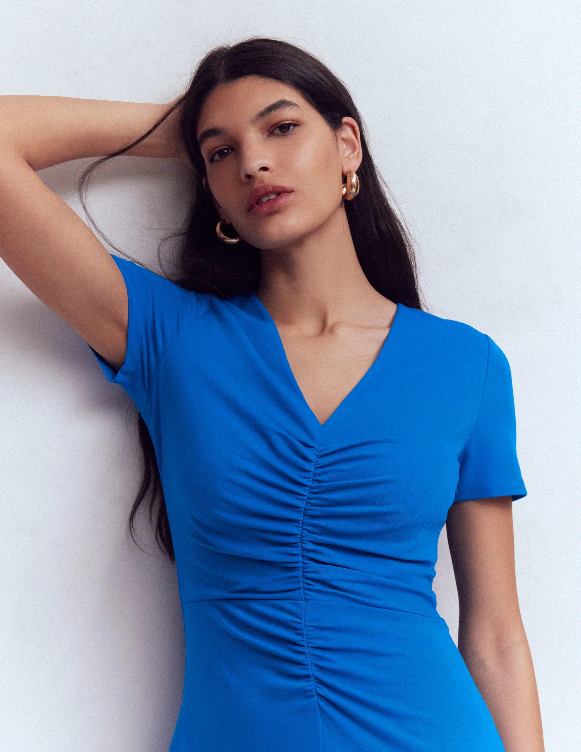 Una Ponte-Kleid mit Raffung vorn-Blau - Image 8