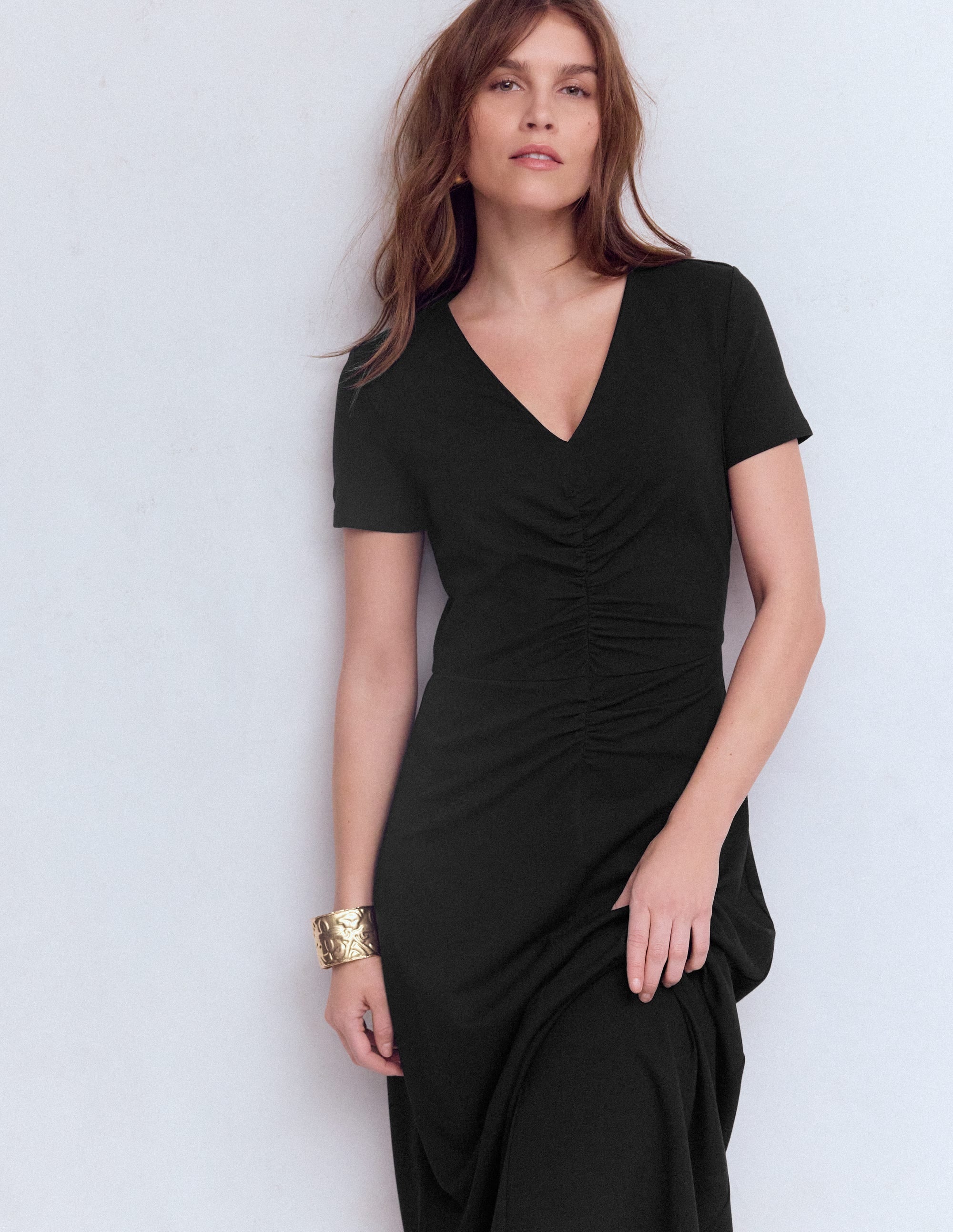 Una Ponte-Kleid mit Raffung vorn-Schwarz - Image 4