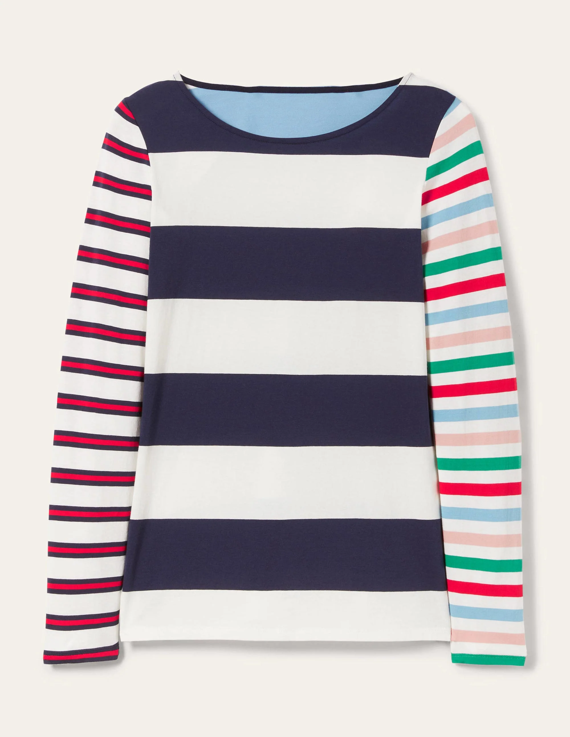 Upcycling-Bretonshirt-Navy/Bunt, Gestreift - Image 6