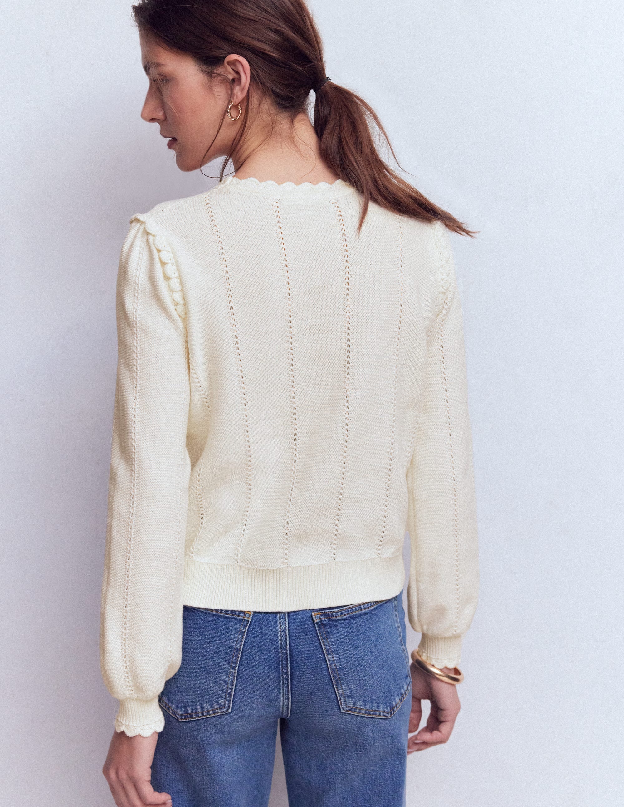 Valeria Pullover mit Häkelbesatz-Warmes Naturweiß, Stickerei - Image 3