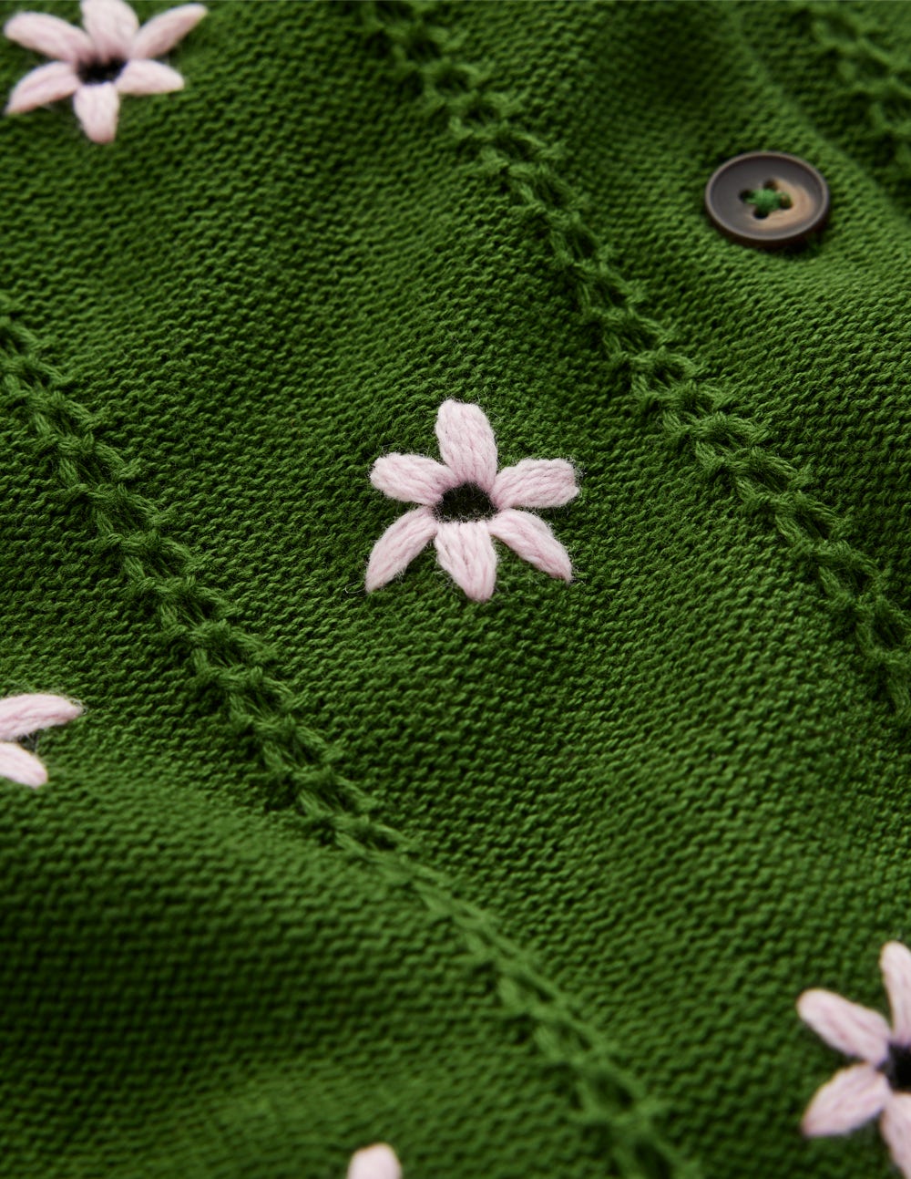 Valeria Strickjacke mit Häkelbesatz-Promenadengrün, Stickerei - Image 6
