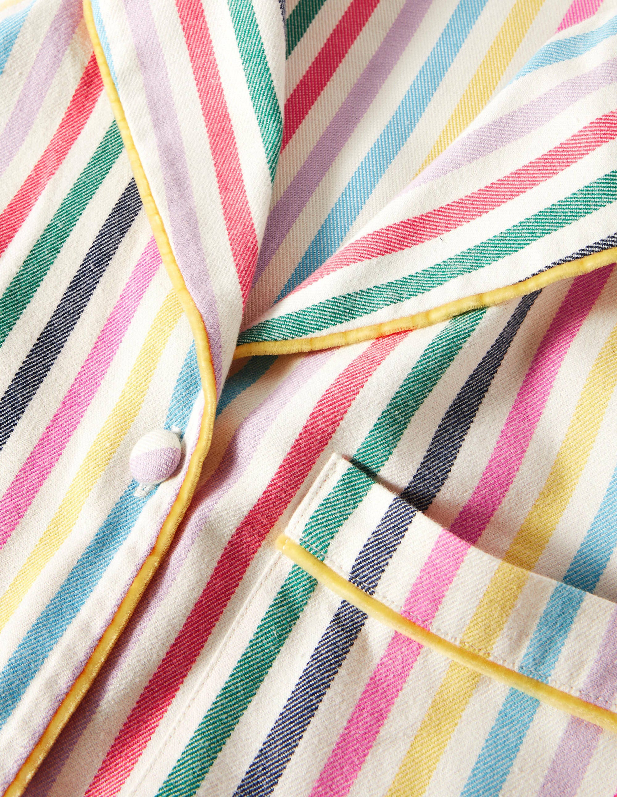 Vanessa Bequemer Schlafanzug-Beige/Regenbogenfarben, Gestreift - Image 5
