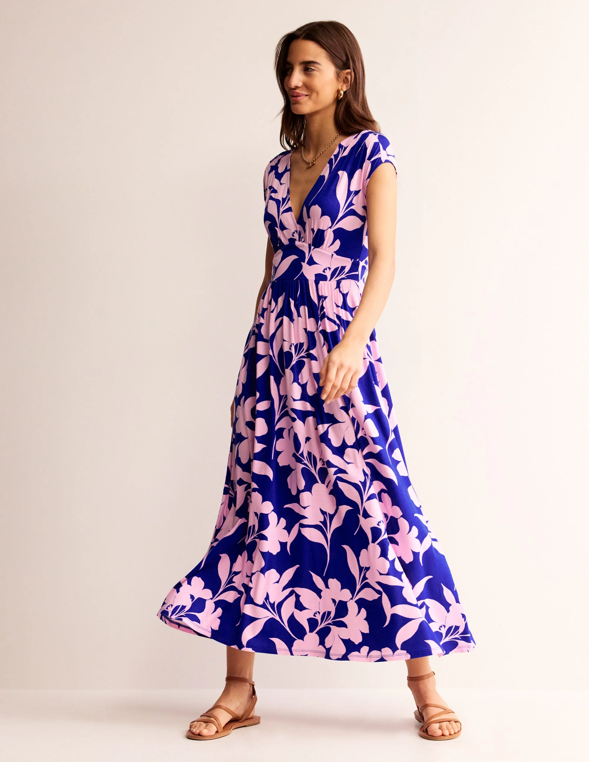 Vanessa Maxi-Wickelkleid aus Jersey-Süßer Flieder,  Blütensilhouette - Image 4