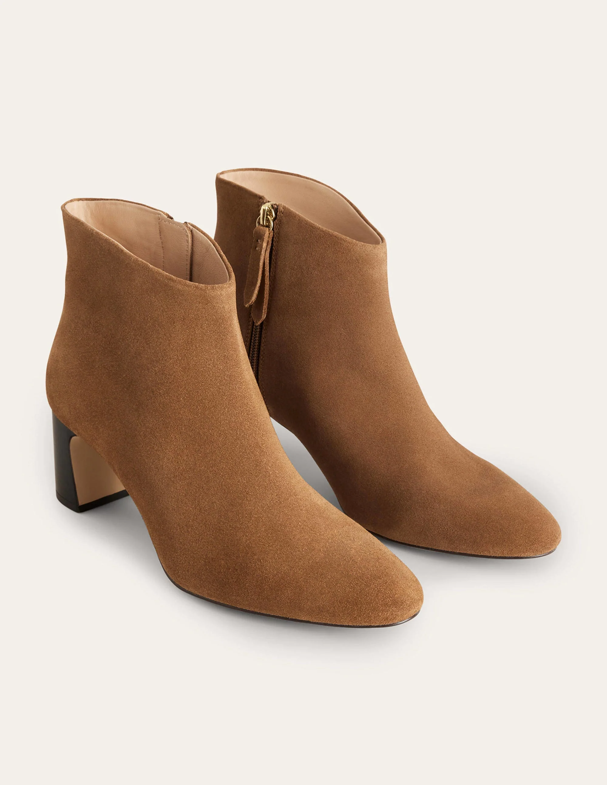 Velourslederstiefeletten-Goldbraun - Image 3