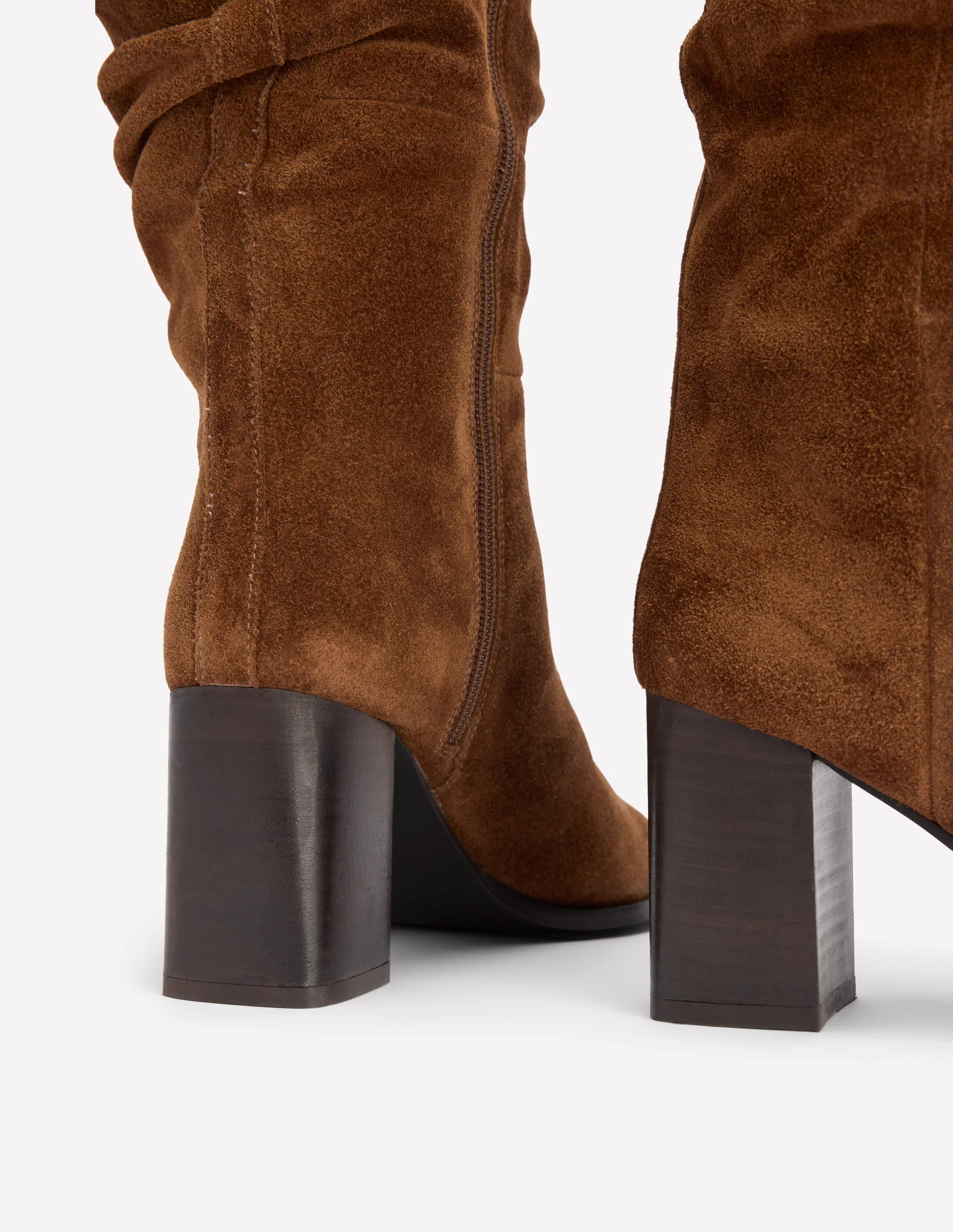 Vera Spitze Stiefel mit Blockabsatz-Hellbraun - Image 4