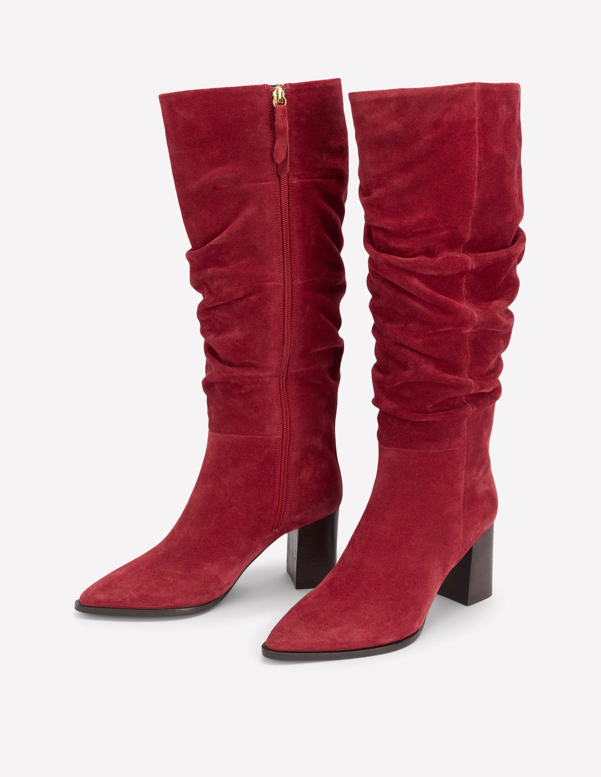 Vera Spitze Stiefel mit Blockabsatz-ROT - Image 3
