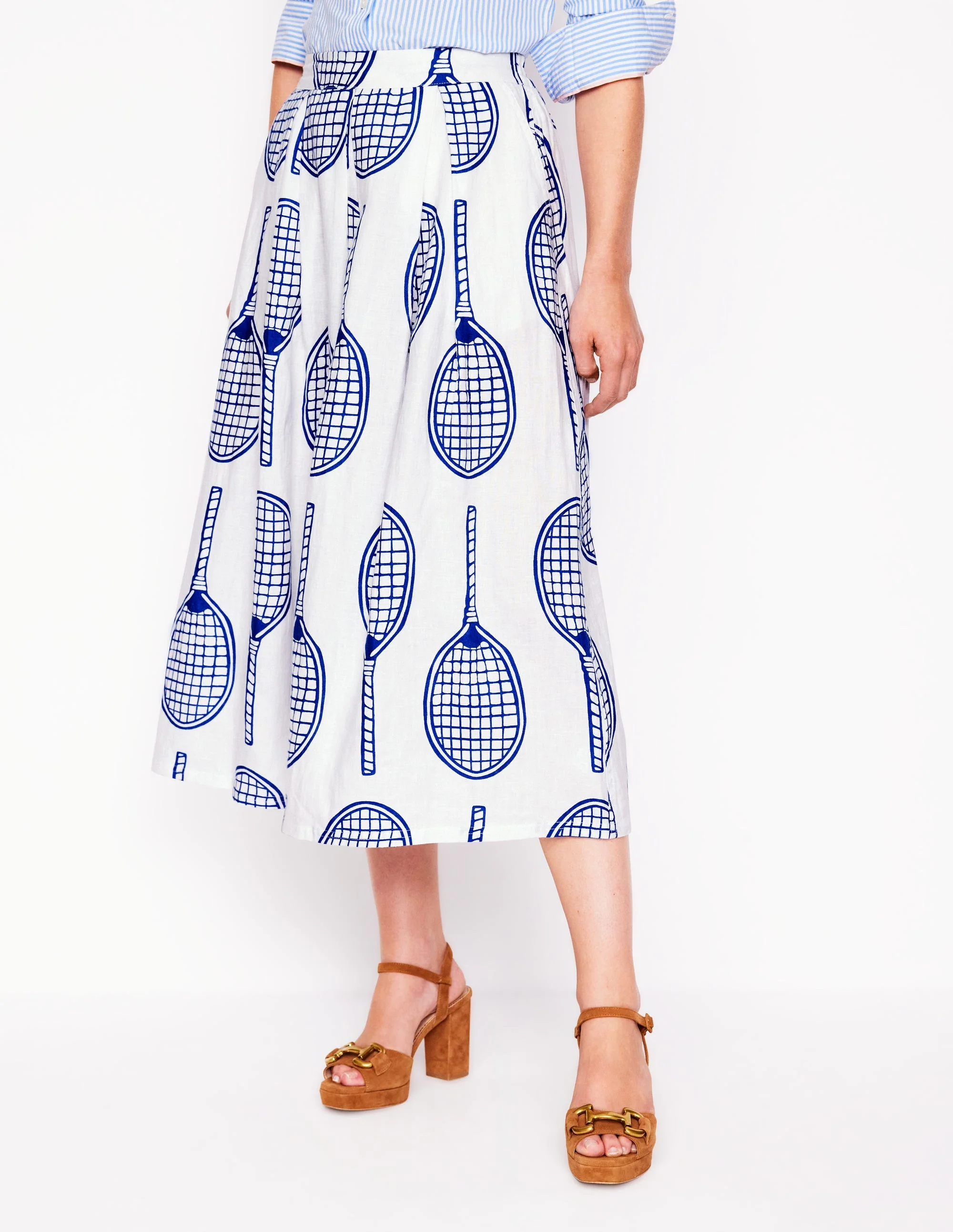 Verity Leinen-Midirock-Naturweiß, Tennis - Image 4