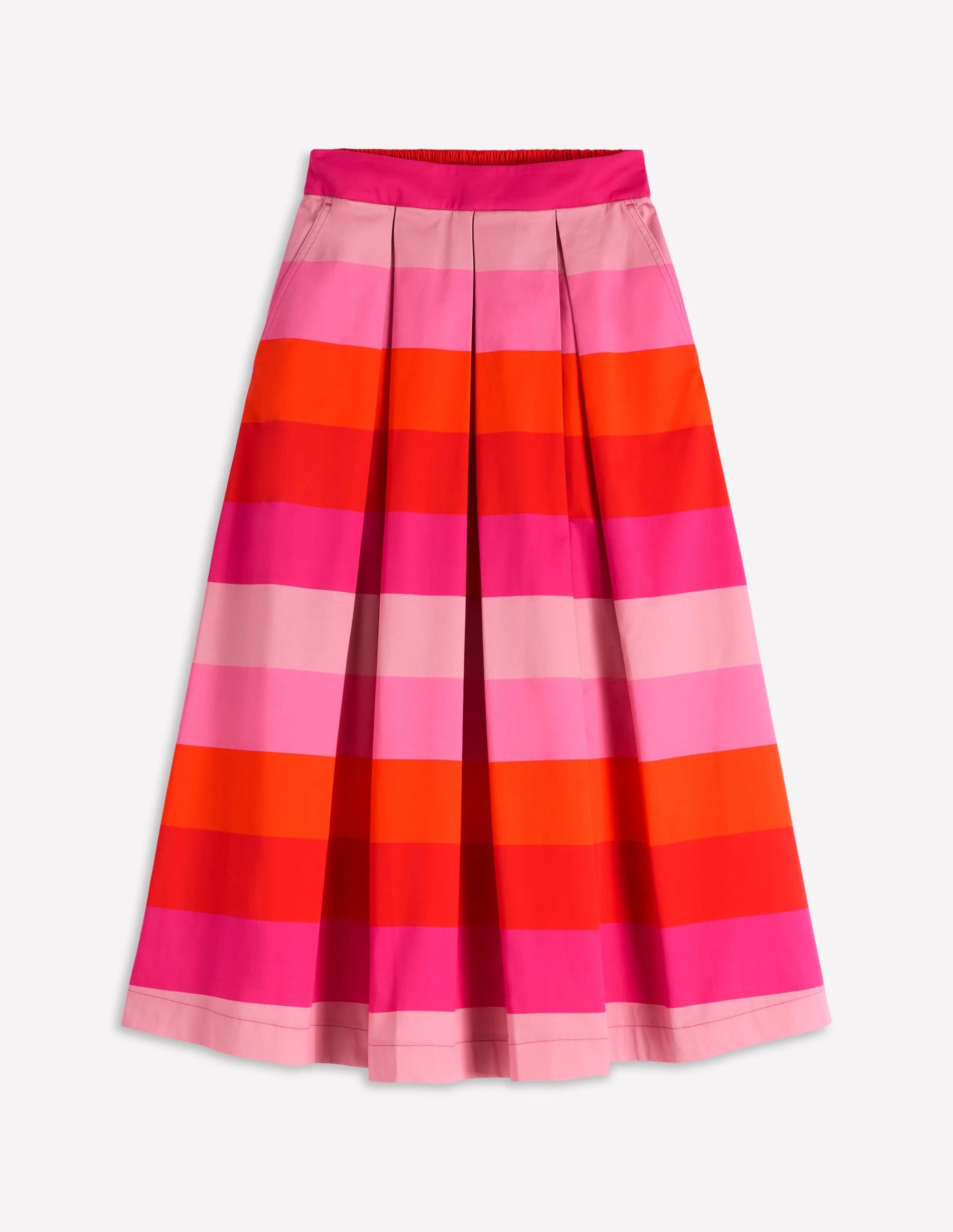 Verity Satinrock aus Baumwolle-Rosa Bunte Streifen - Image 7