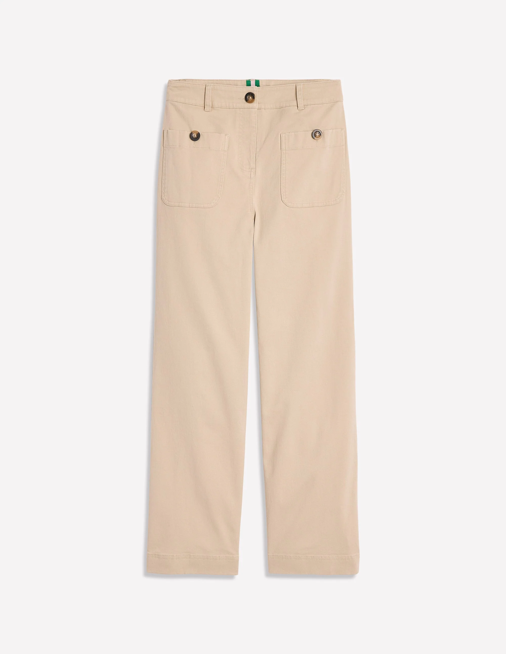 Verkürzte Chinohose mit aufgesetzter Tasche-Beige - Image 6