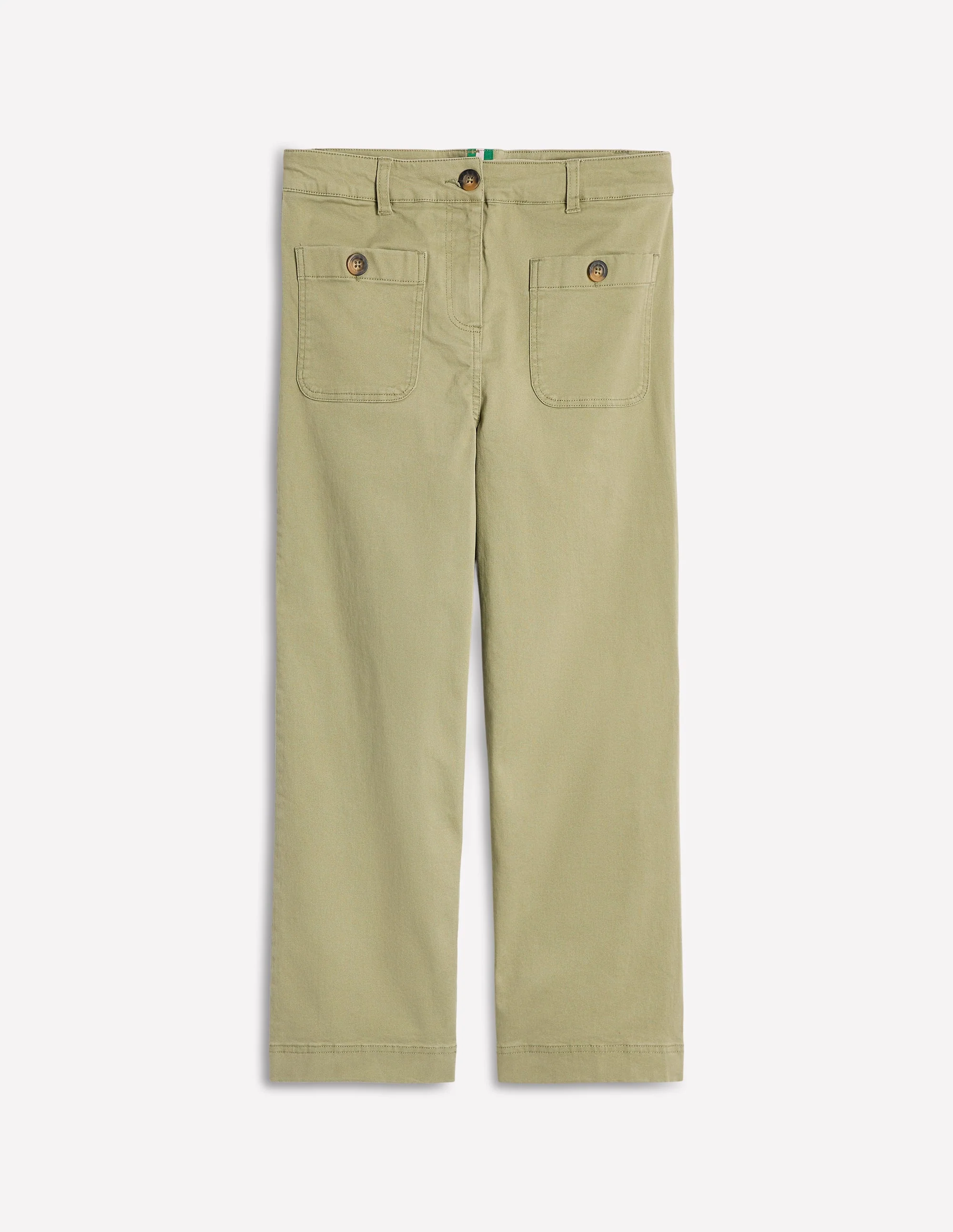 Verkürzte Chinohose mit aufgesetzter Tasche-Lärchengrün - Image 6