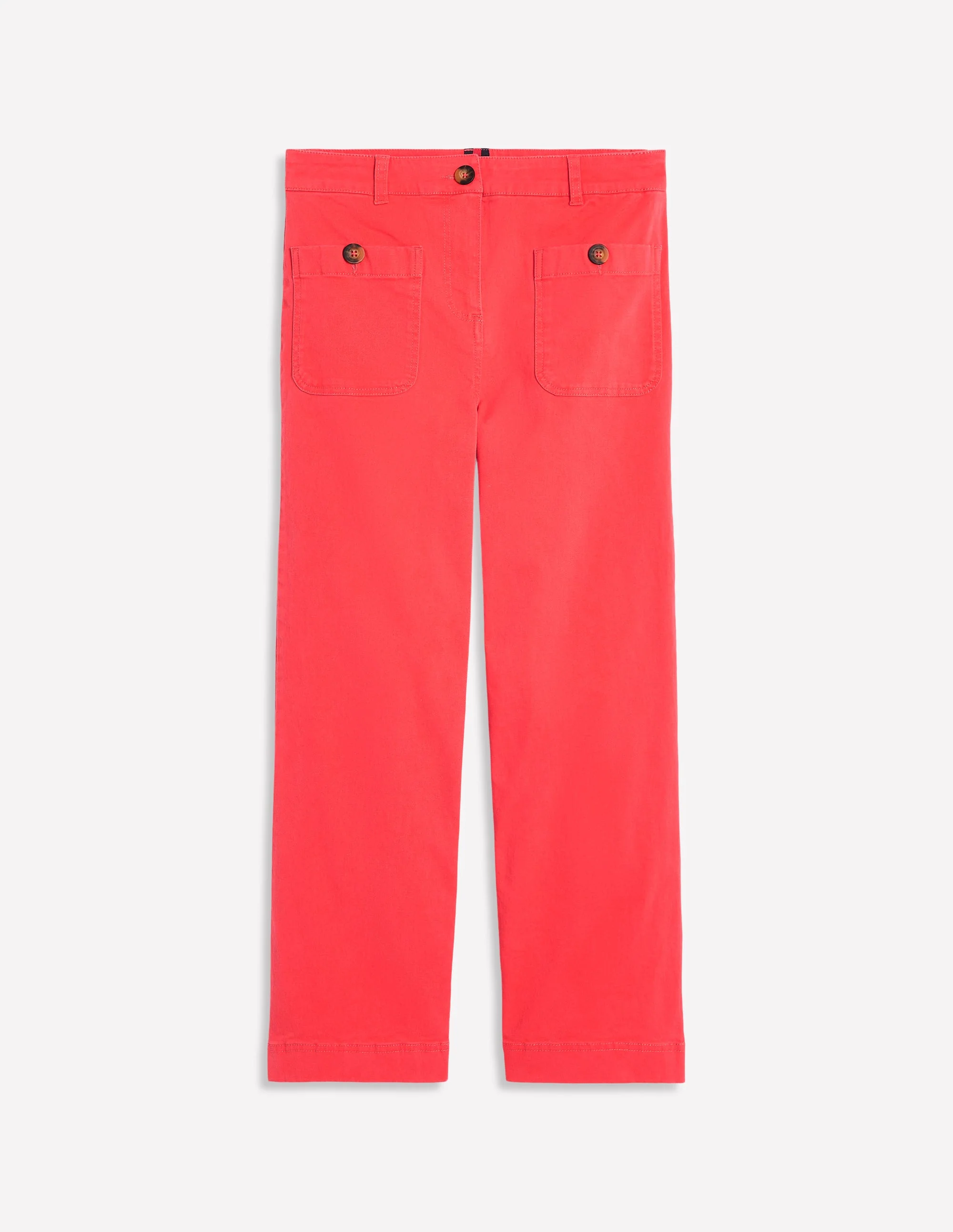 Verkürzte Chinohose mit aufgesetzter Tasche-Marmeladenrot - Image 5